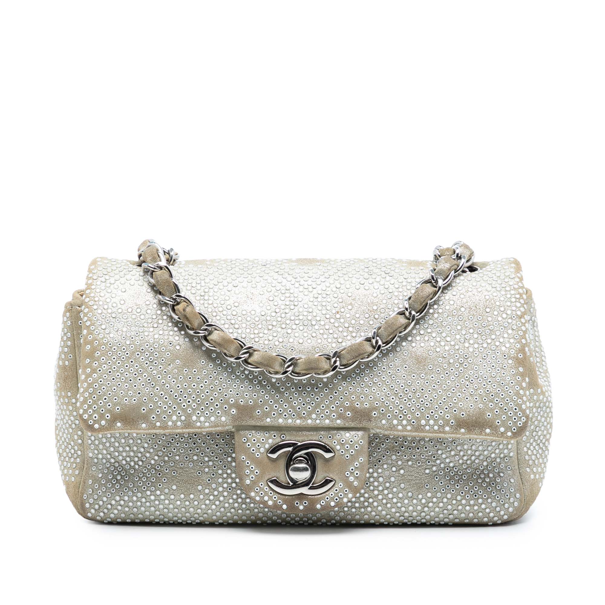 Chanel Mini Rectangular Iridescent Calfskin Strass Embellished Single Flap - image 1