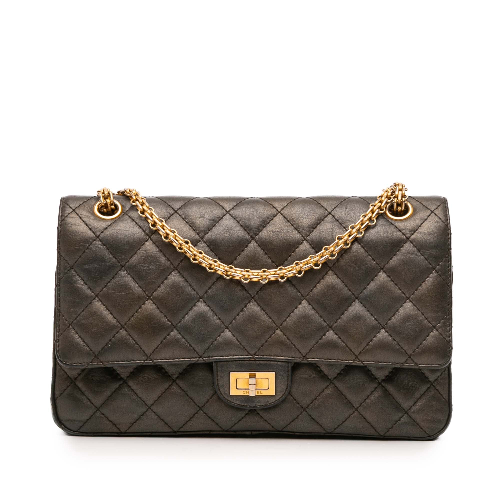 Chanel Reissue 2.55 Quilted Metallic Lambskin Double Flap 226 - image 1