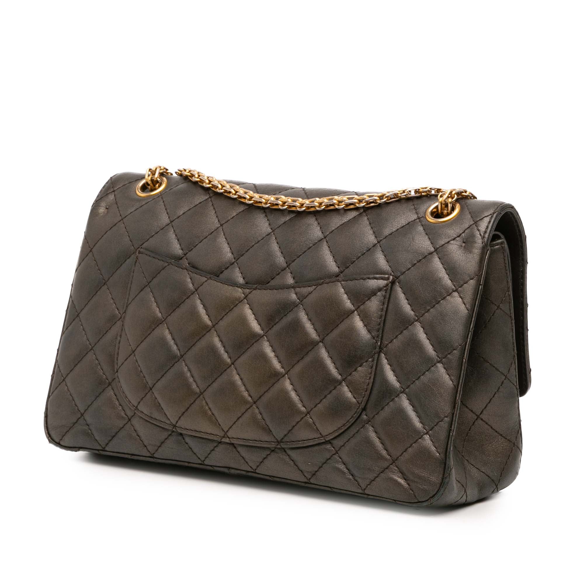 Chanel Reissue 2.55 Quilted Metallic Lambskin Double Flap 226 - image 2