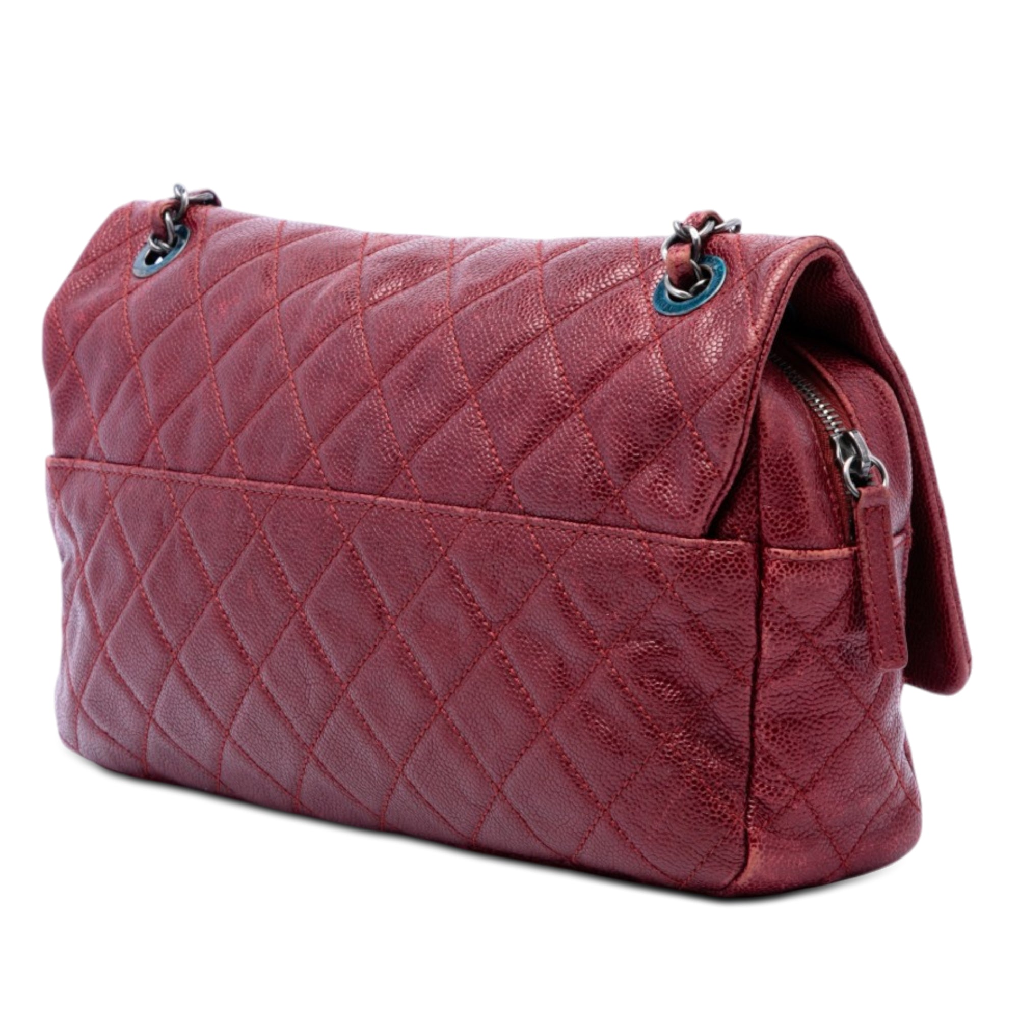 Chanel Jumbo Quilted Iridescent Caviar Easy Flap - image 2
