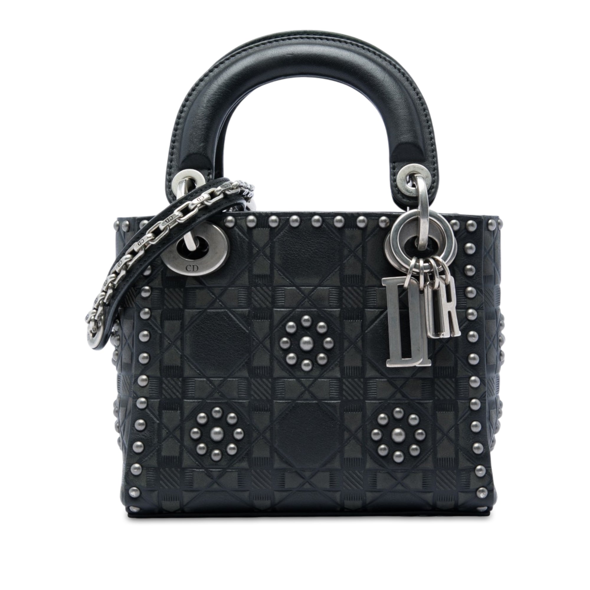 Dior Mini Calfskin Cannage Studded Flower Lady Dior - image 1