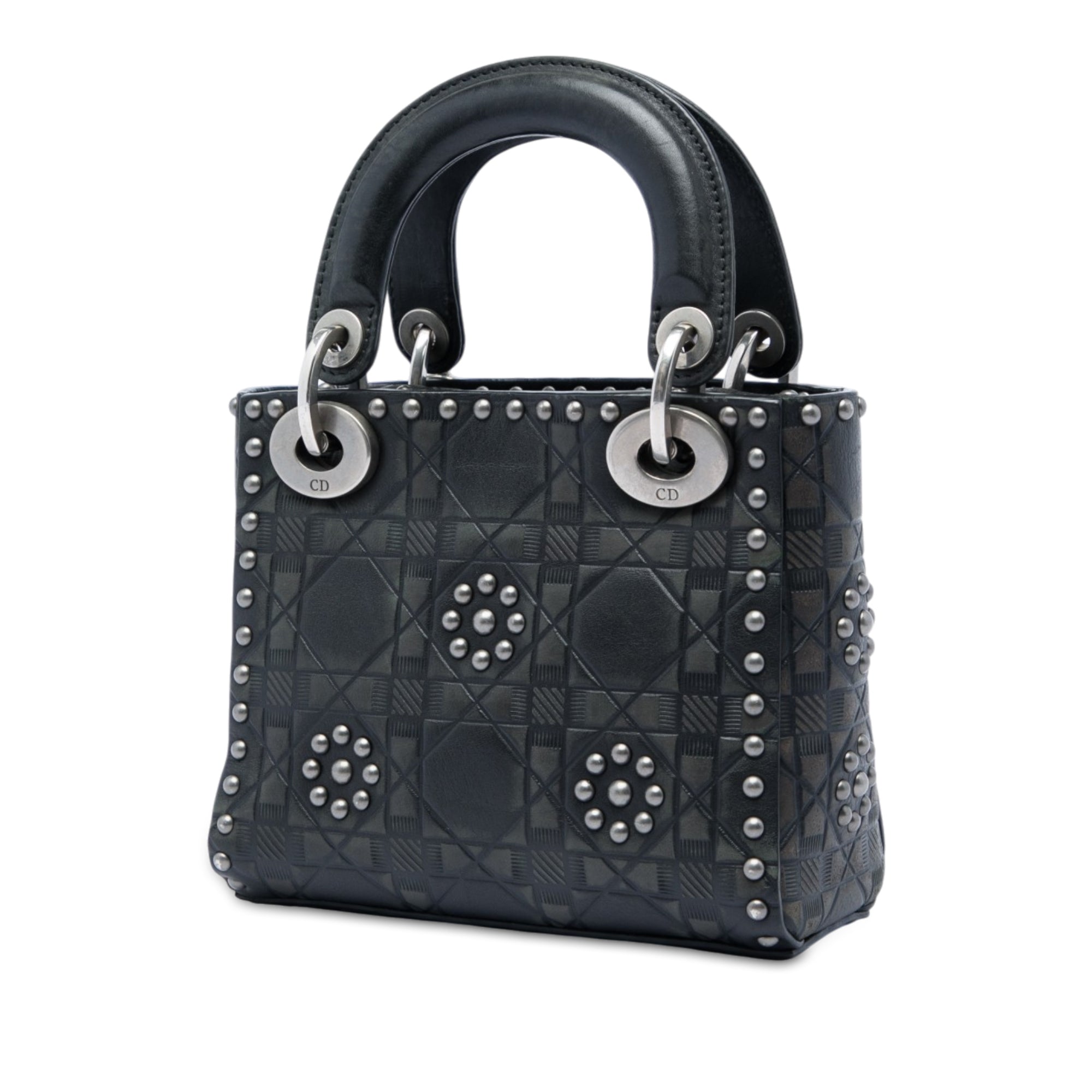 Dior Mini Calfskin Cannage Studded Flower Lady Dior - image 2