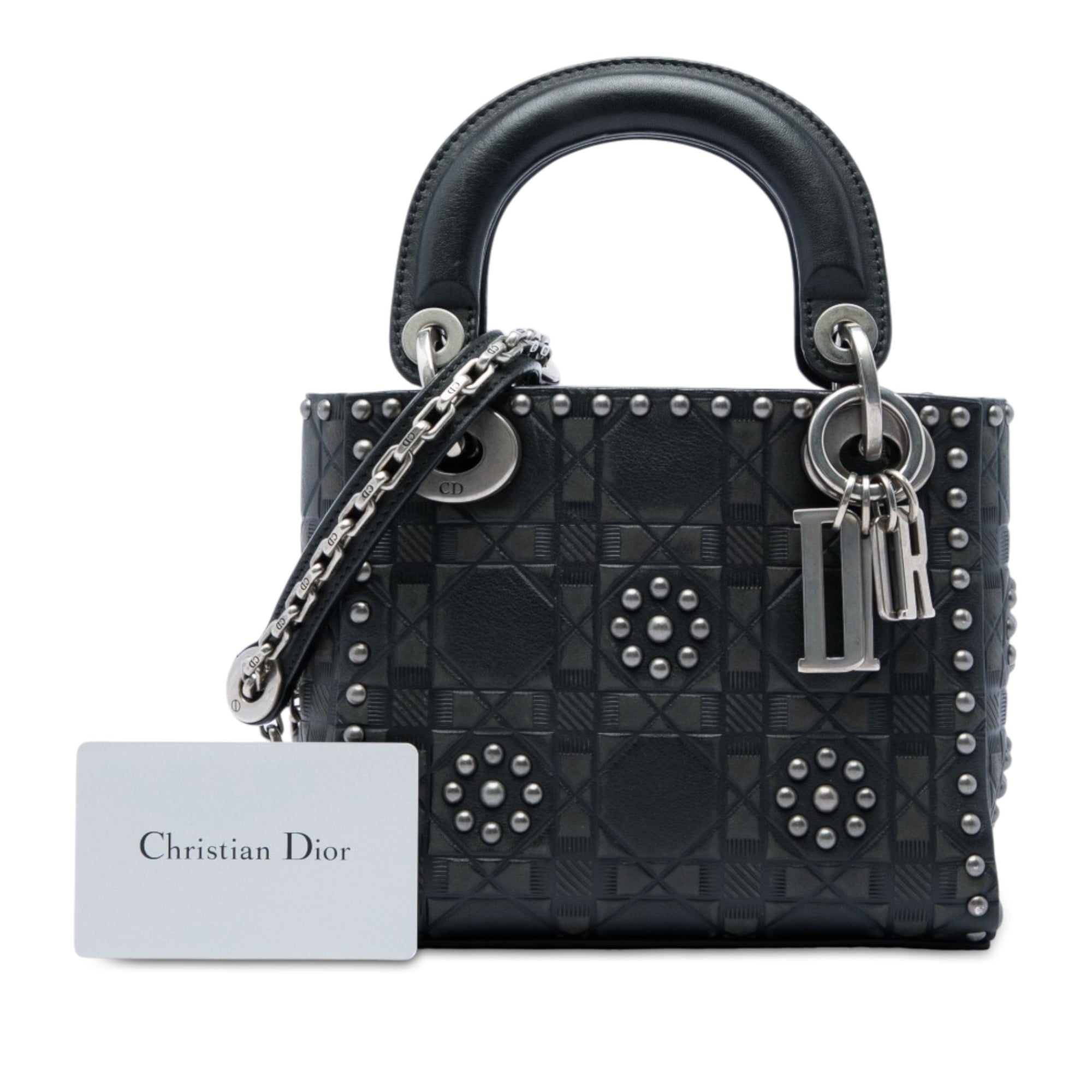 Dior Mini Calfskin Cannage Studded Flower Lady Dior - image 6