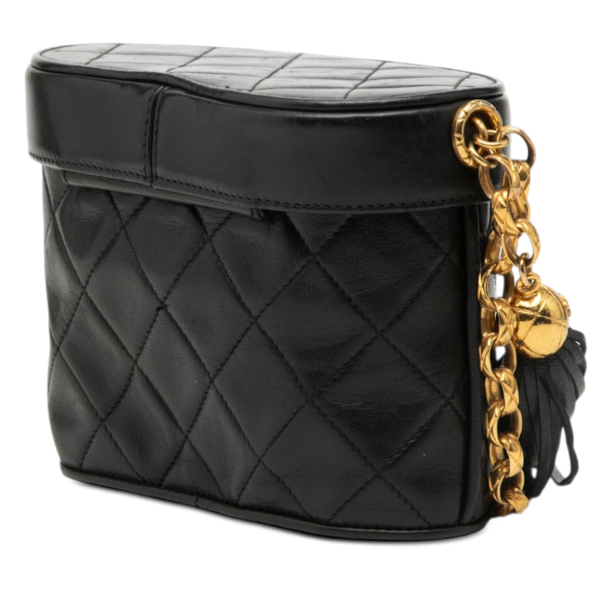 Chanel CC Quilted Lambskin Tassel Vanity Bag - image 2
