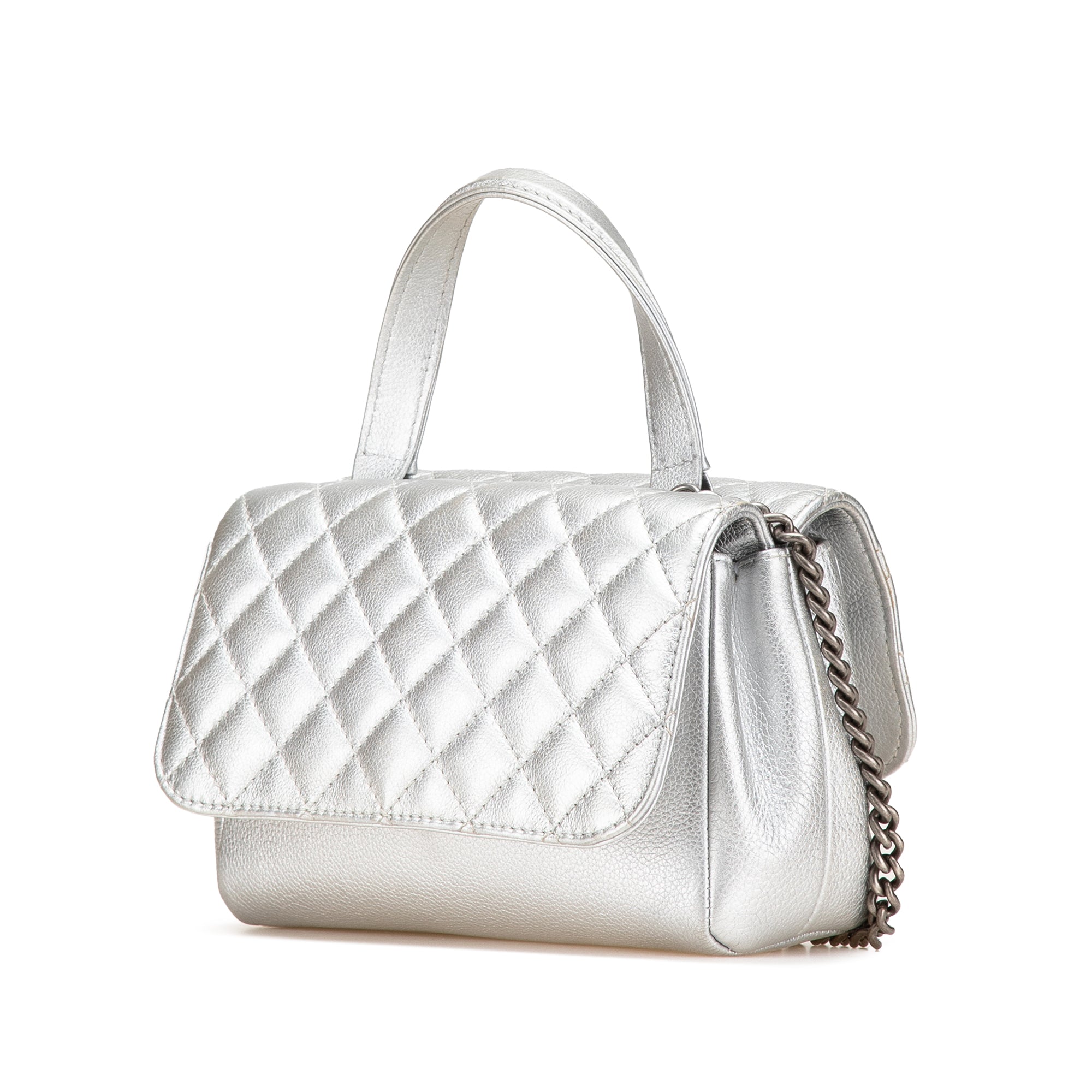 Chanel Quilted Metallic Calfskin Pilot Essentials Double Sided Flap - image 2