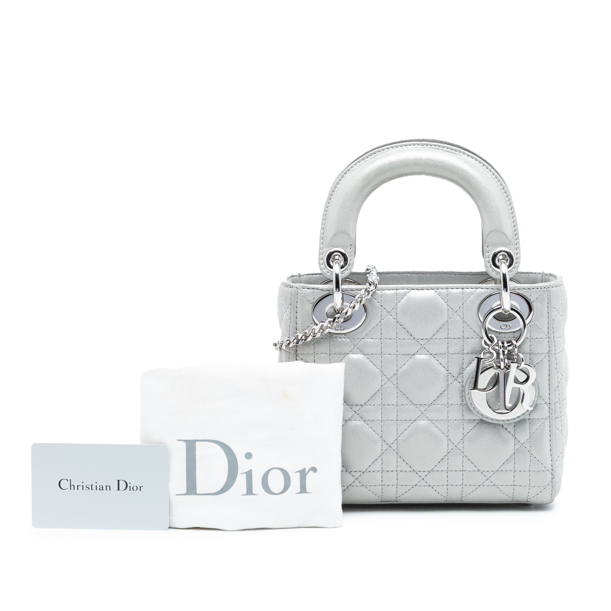 Dior Mini Iridescent Lambskin Cannage Lady Dior - image 8