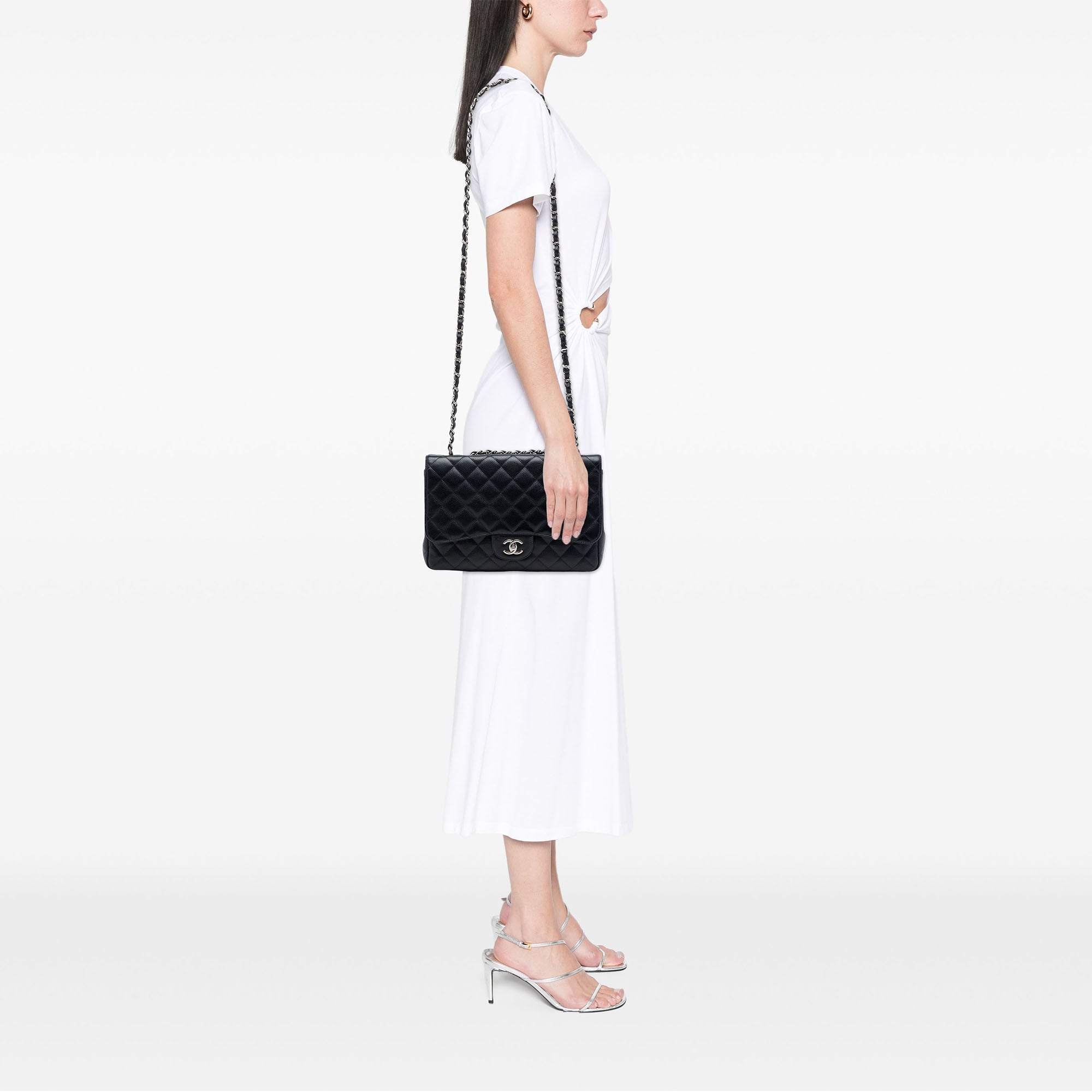 Chanel Jumbo Classic Caviar Single Flap - image 6