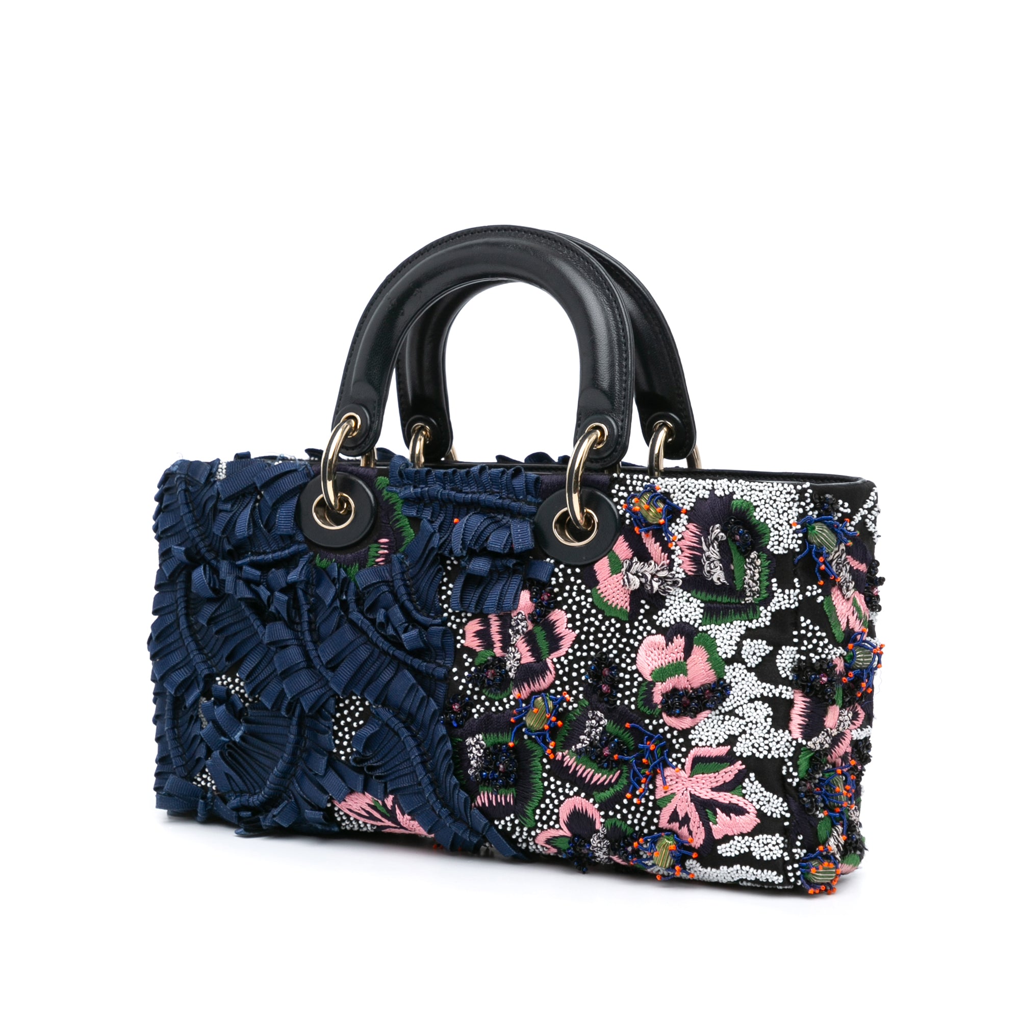 Dior Medium Beaded Ribbon Embroidered Floral Lady D Joy - image 2