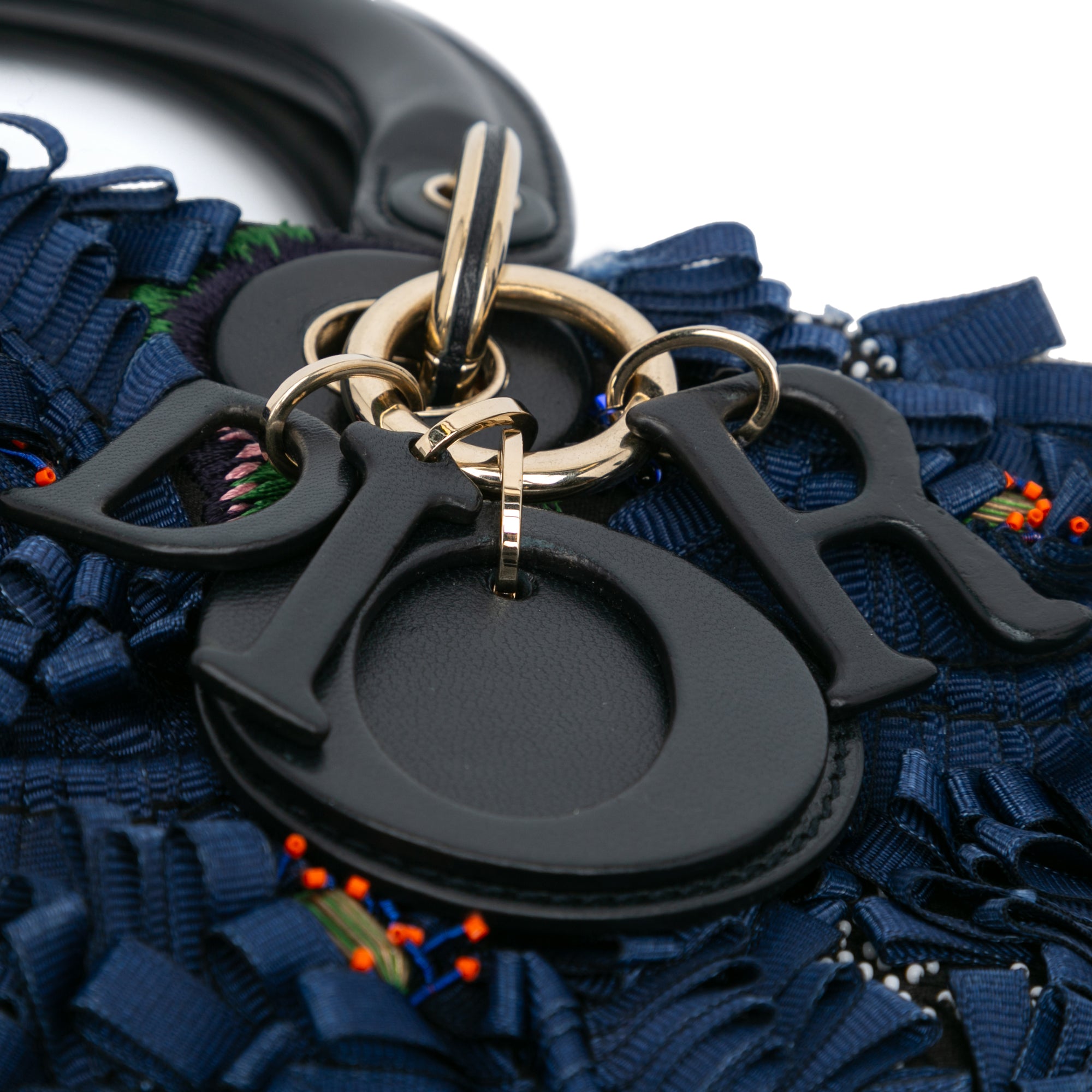 Dior Medium Beaded Ribbon Embroidered Floral Lady D Joy - image 7