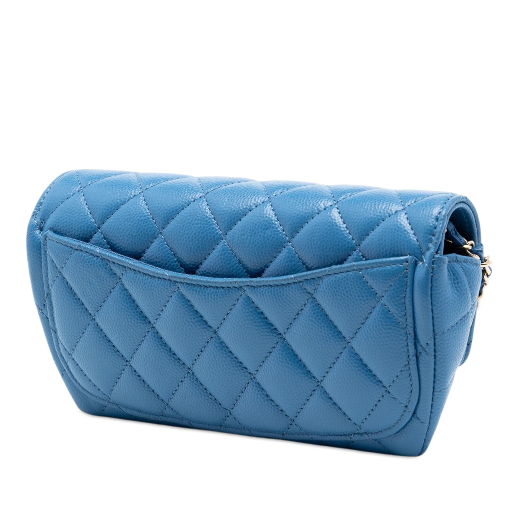 Chanel CC Quilted Caviar Sunglasses Case with Chain - image 2