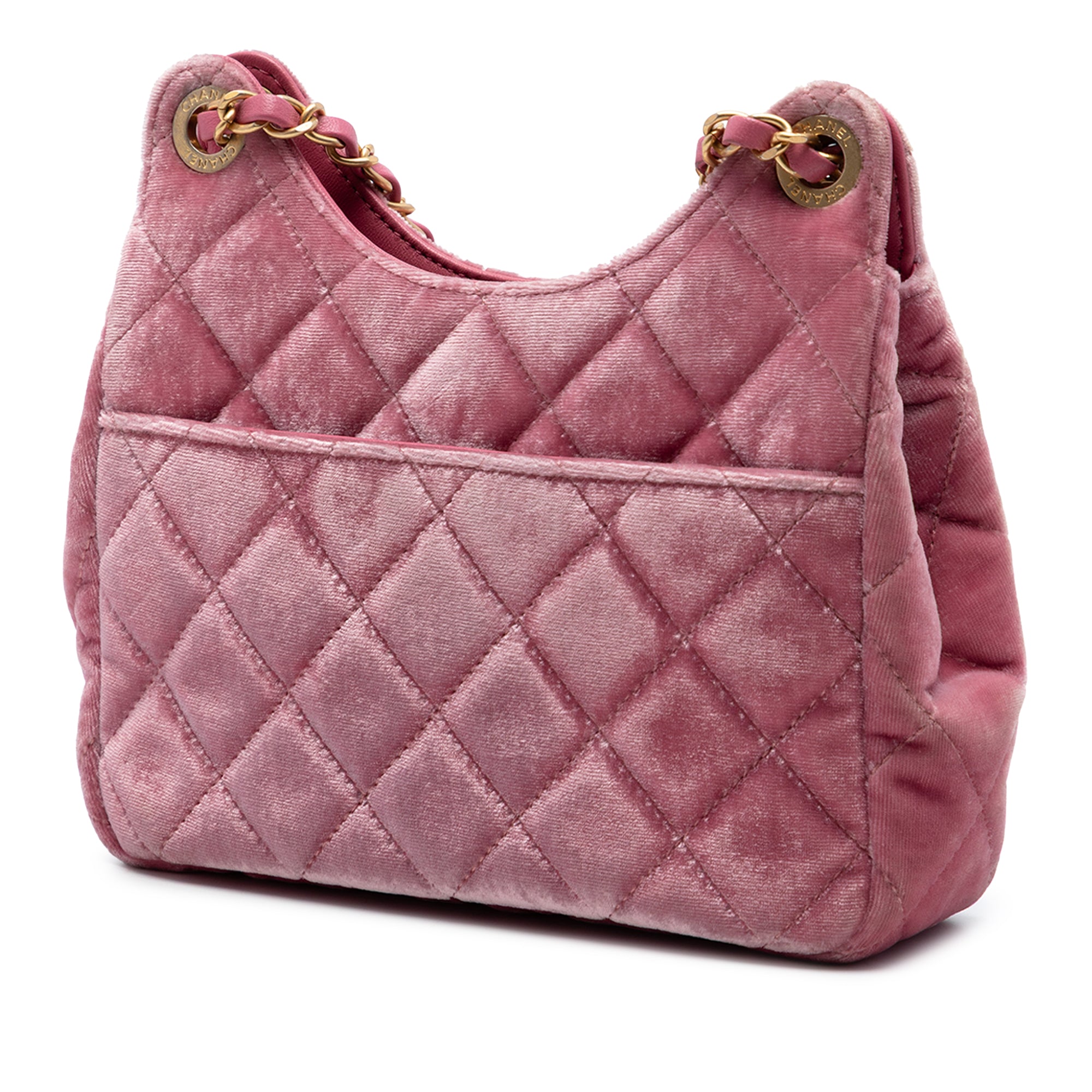 Chanel Small Quilted Velvet Wavy CC Hobo - image 2