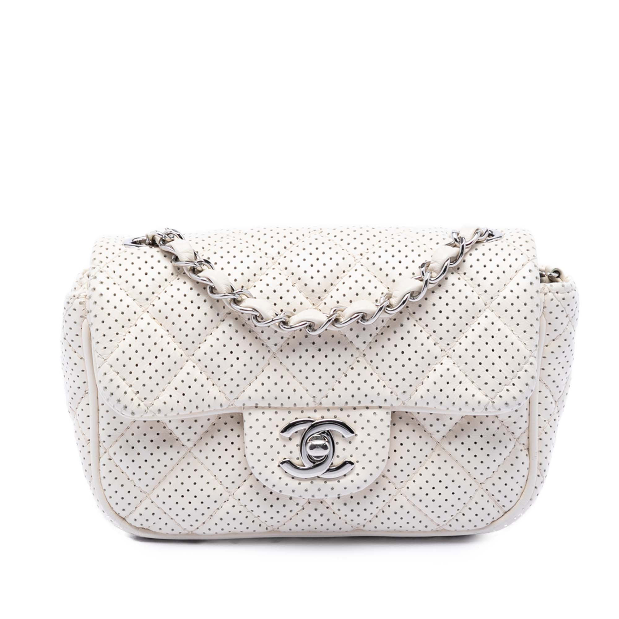 Chanel Mini Perforated Lambskin Punch Flap - image 1