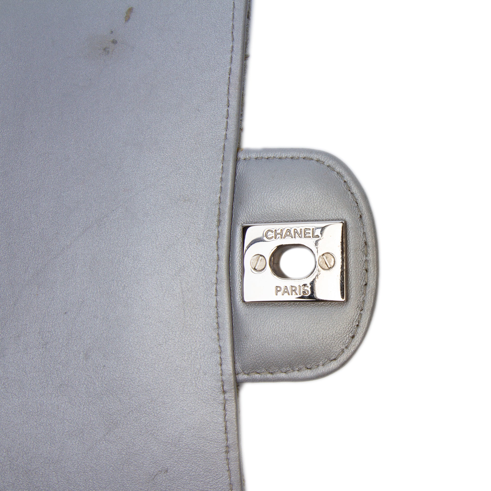 Chanel Mini Square Classic Chevron Metallic Crumpled Patent Single Flap - image 7