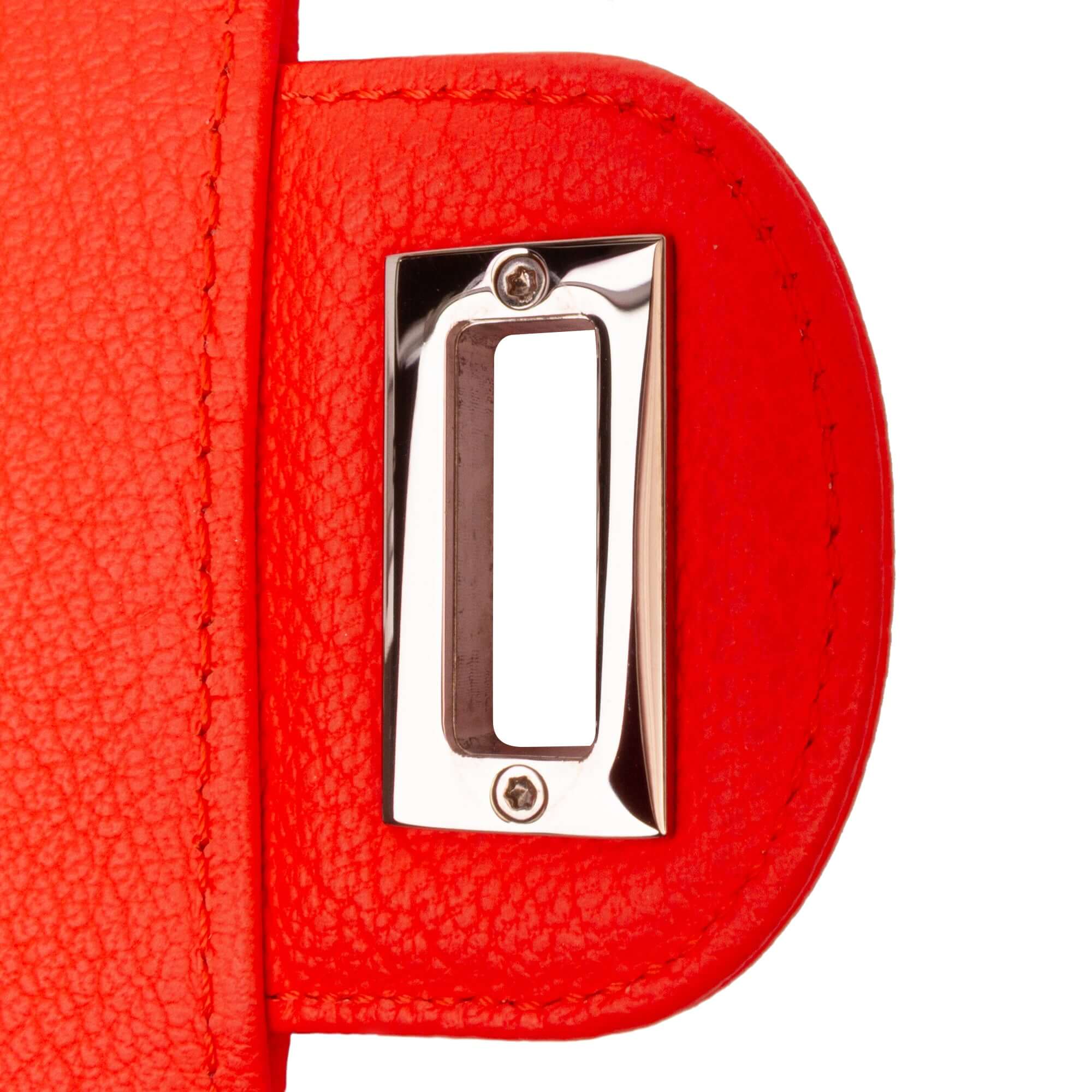 Chanel Mini Flap Orange Quilted Goatskin with Silver Hardware – 2019