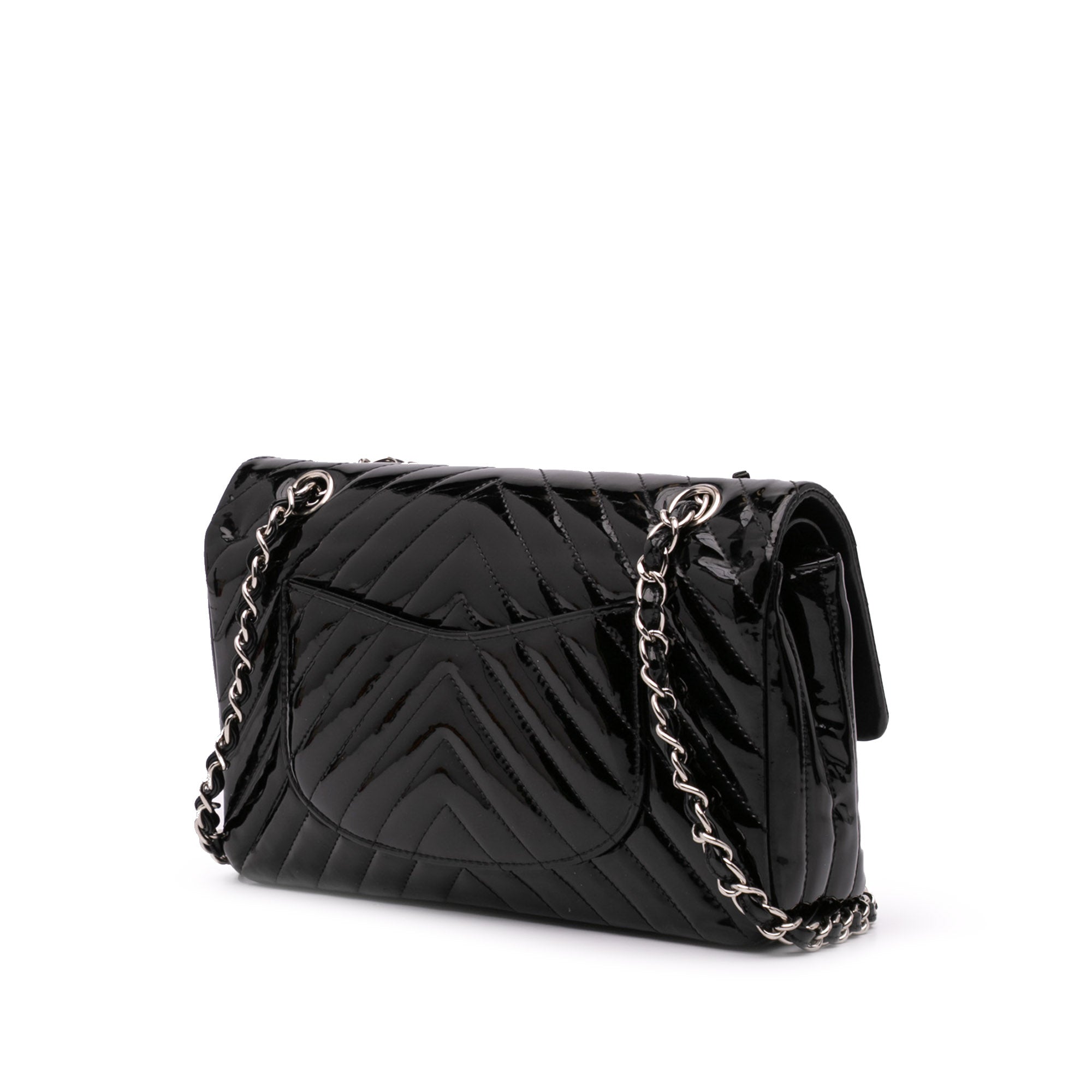Chanel Medium Classic Chevron Patent Double Flap - image 2