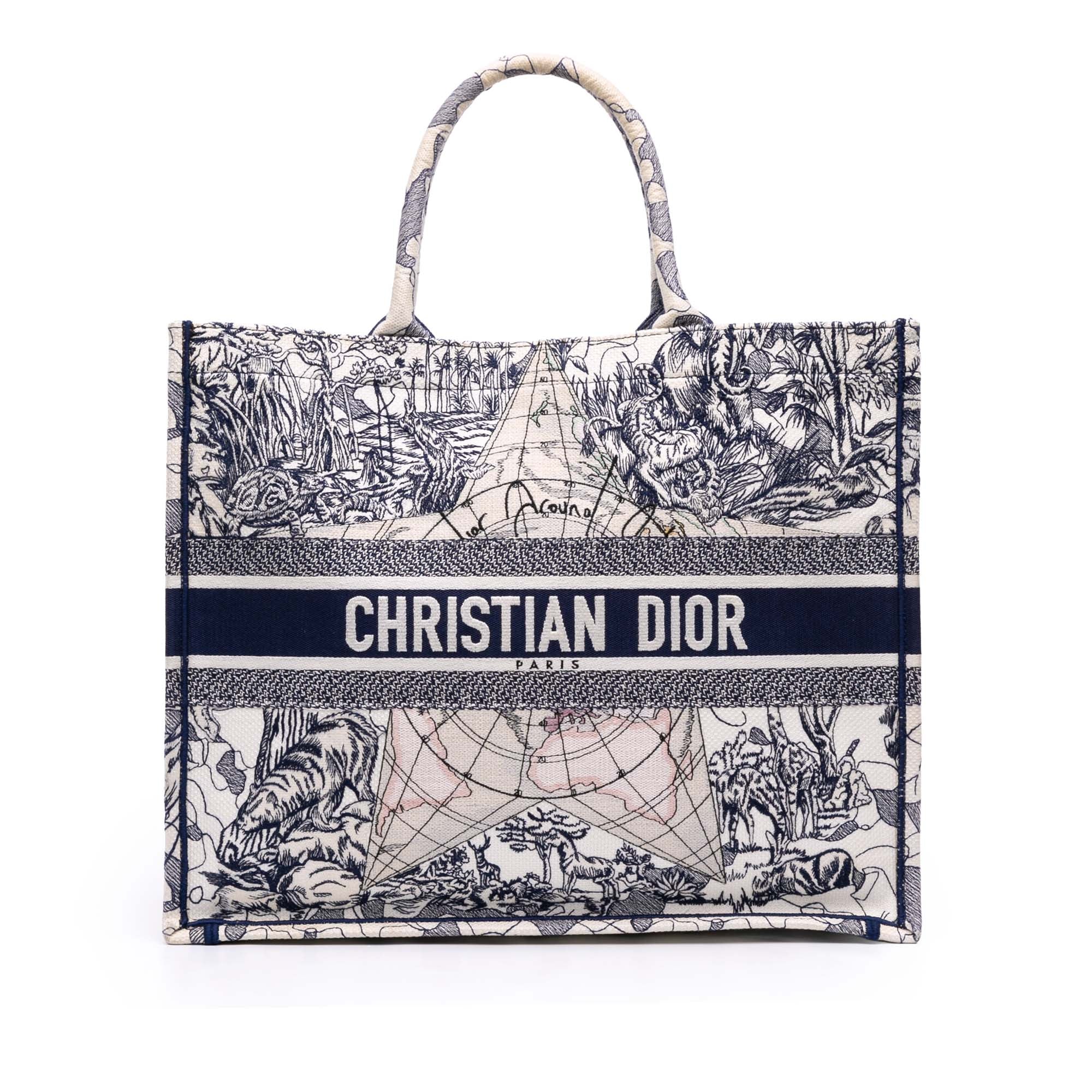 Dior Large Canvas Embroidered Around The World Book Tote - image 1
