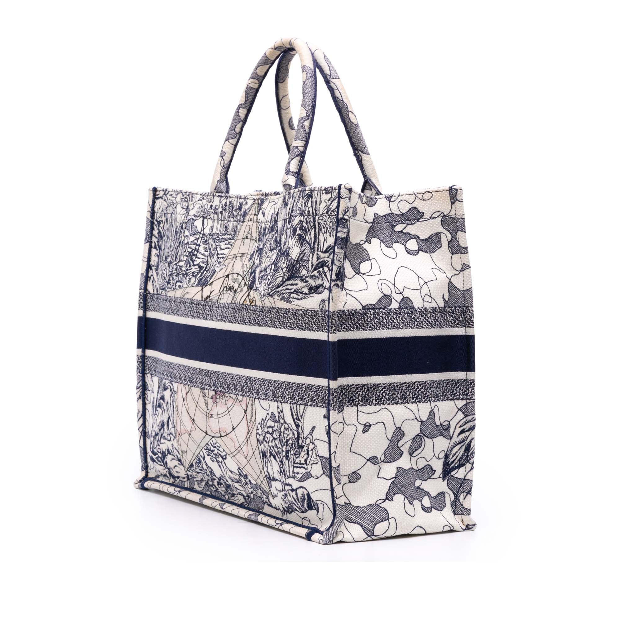 Dior Large Canvas Embroidered Around The World Book Tote - image 2