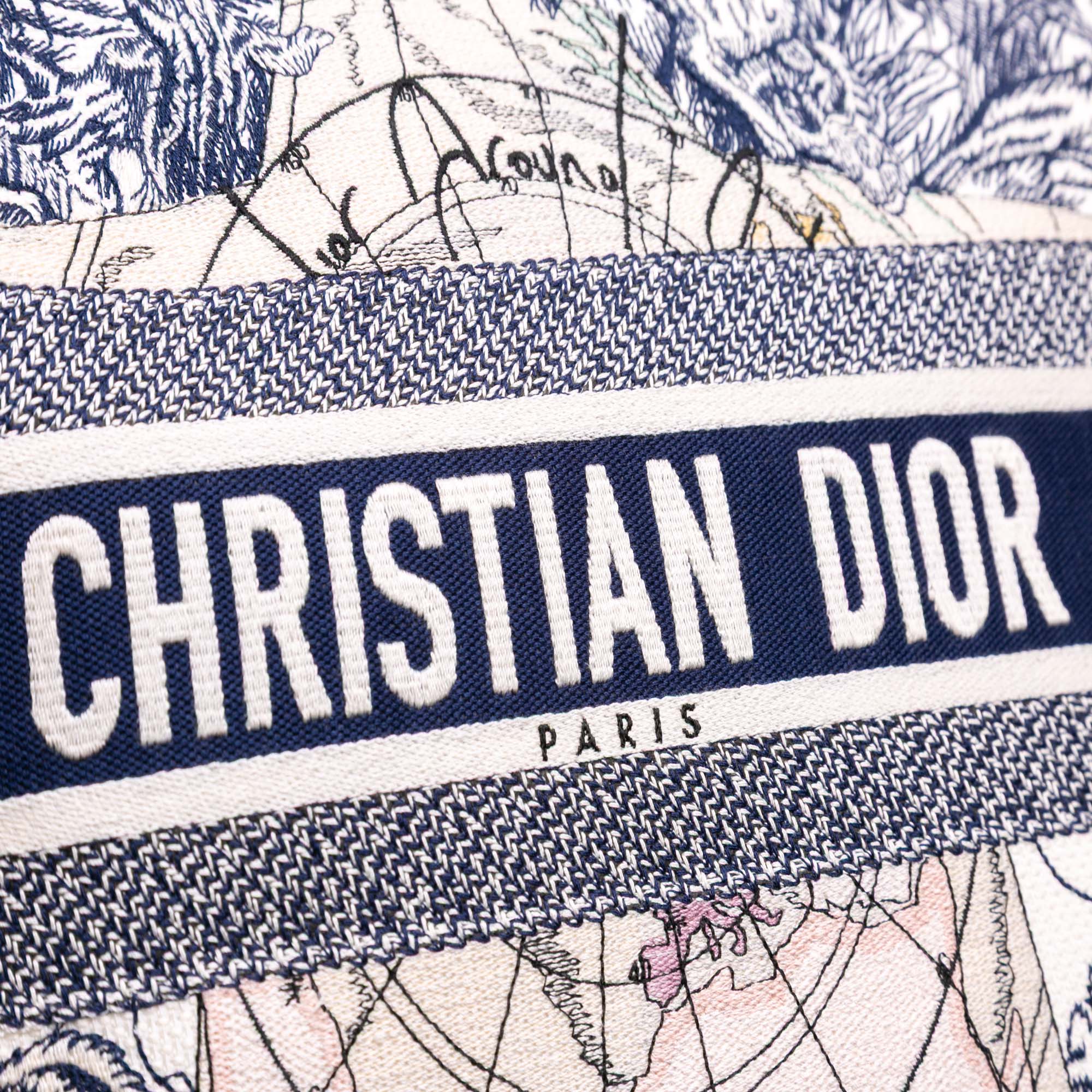 Dior Large Canvas Embroidered Around The World Book Tote - image 8