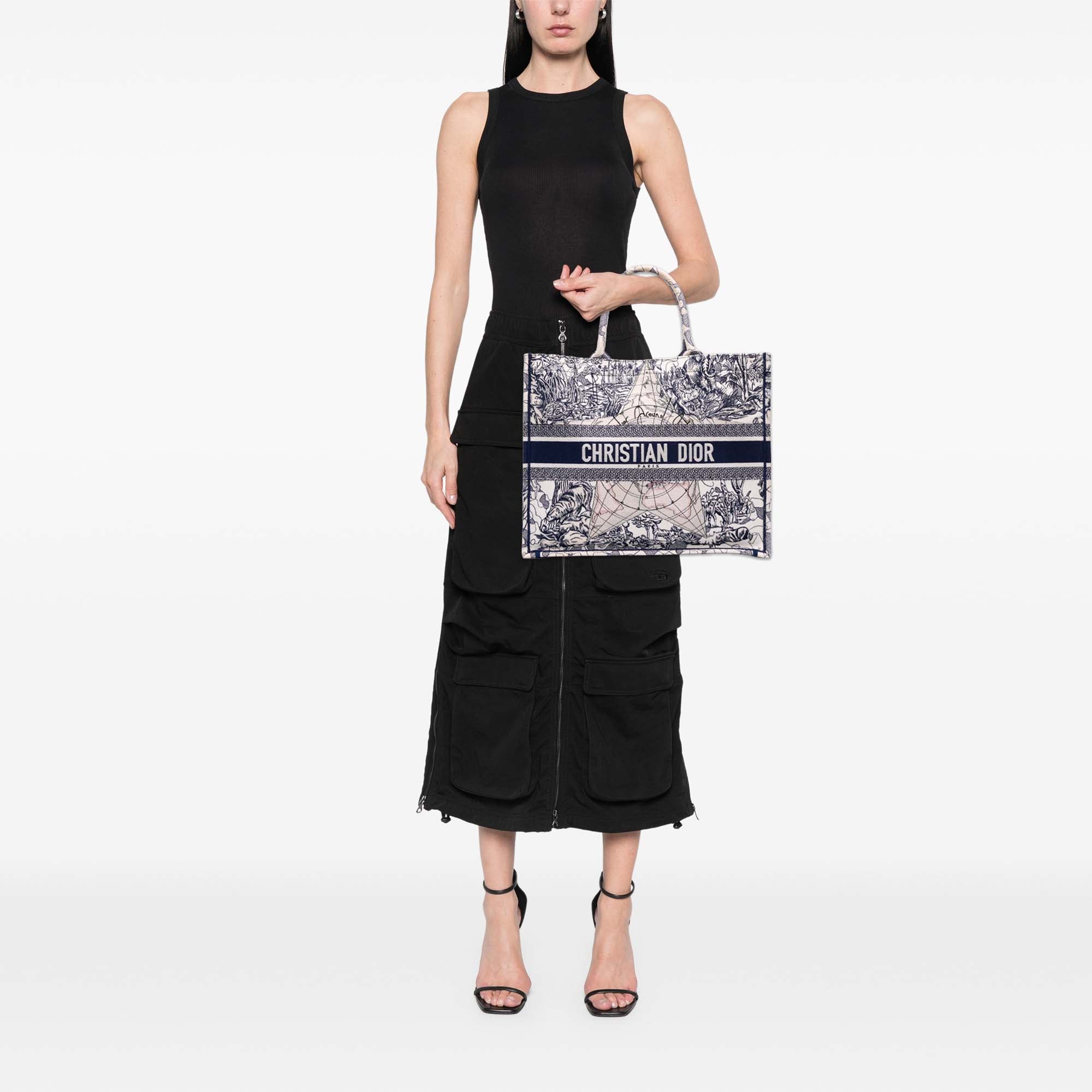 Dior Large Canvas Embroidered Around The World Book Tote - image 9