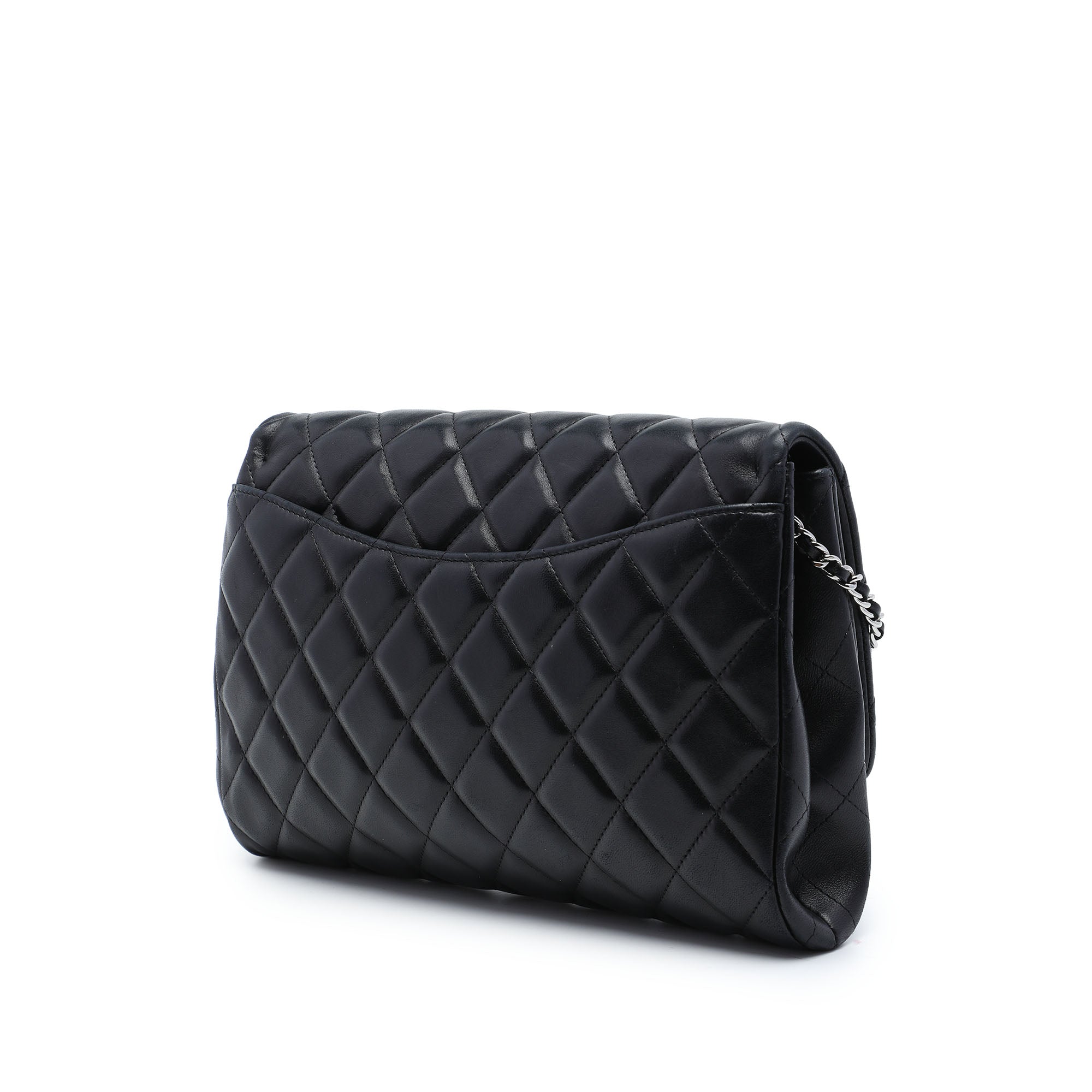 Chanel CC Quilted Lambskin Flap Clutch with Chain - image 2