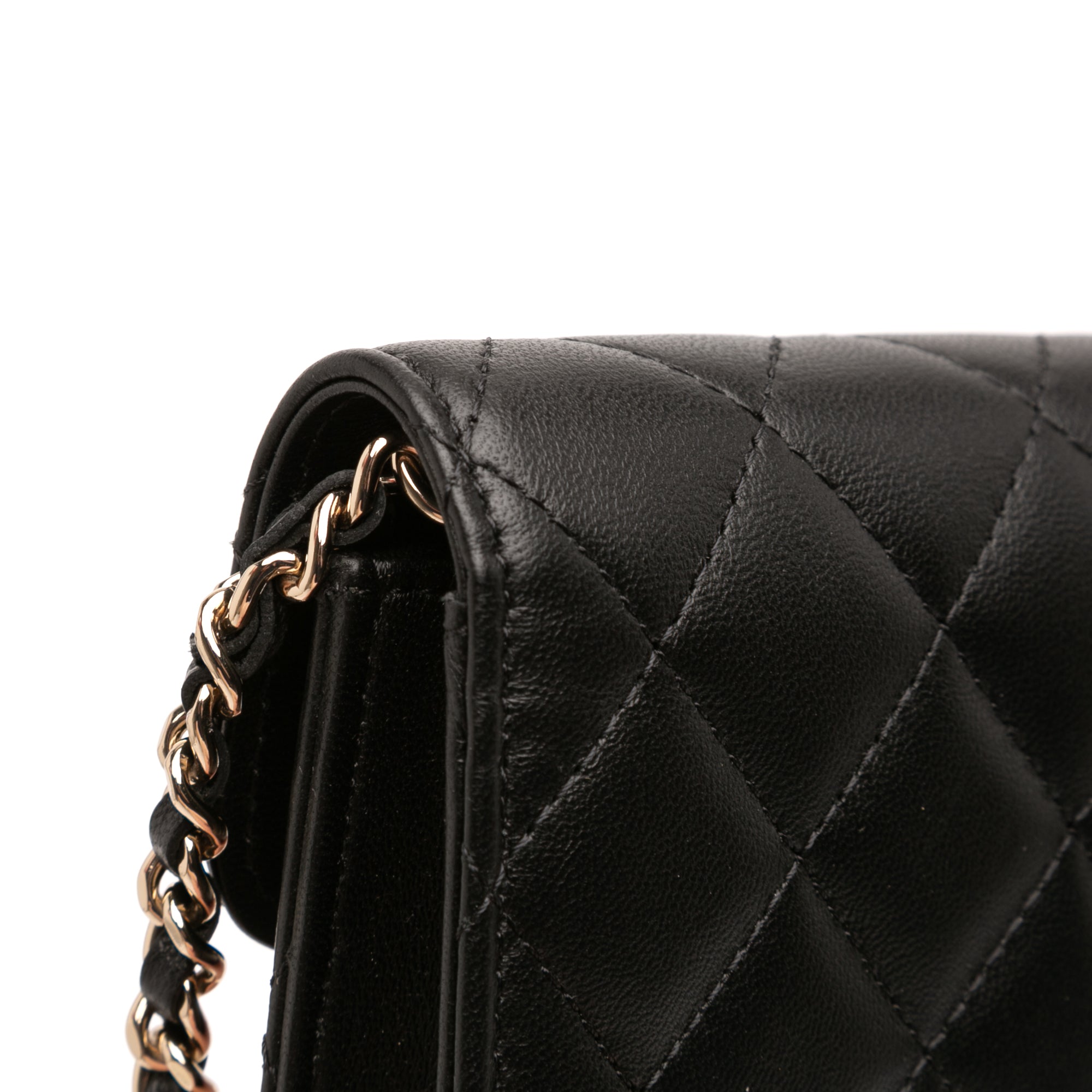 Chanel CC Quilted Lambskin Strass Clutch With Chain - image 8
