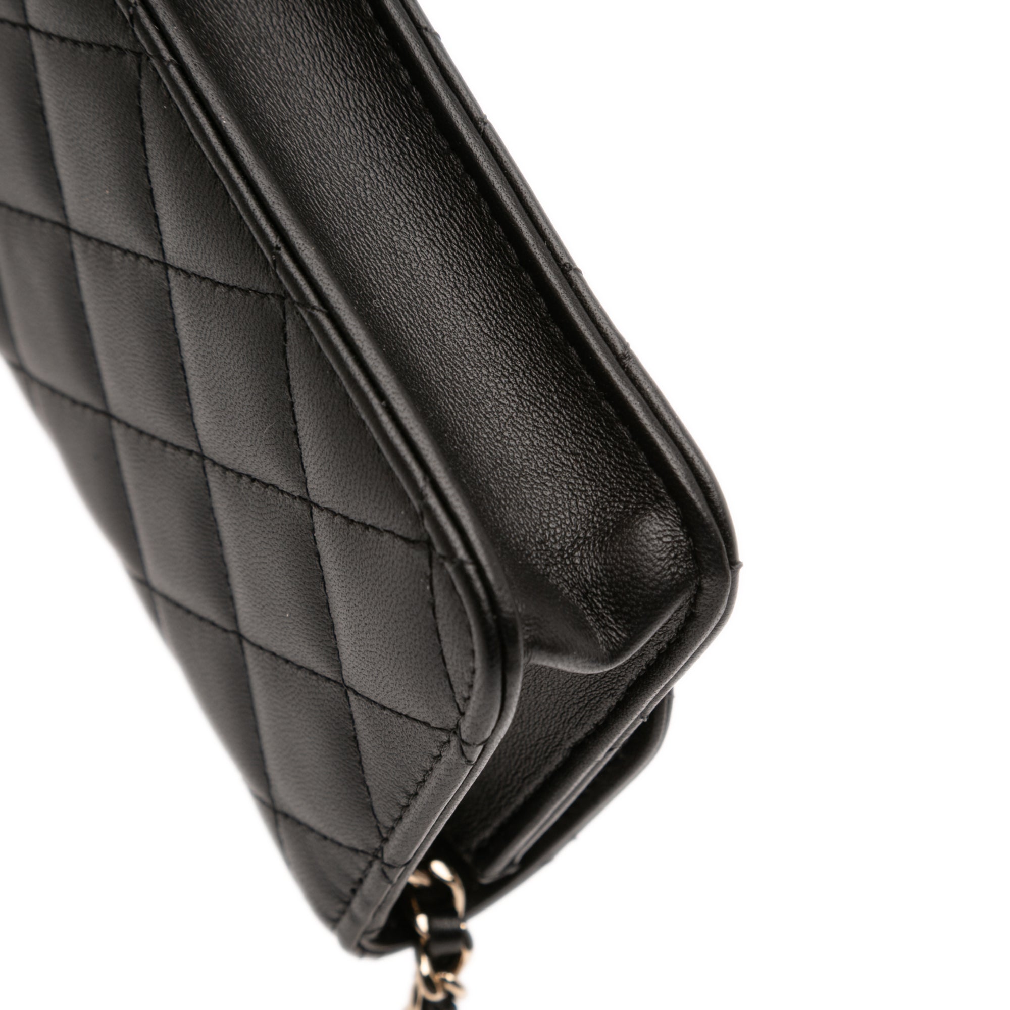 Chanel CC Quilted Lambskin Strass Clutch With Chain - image 9