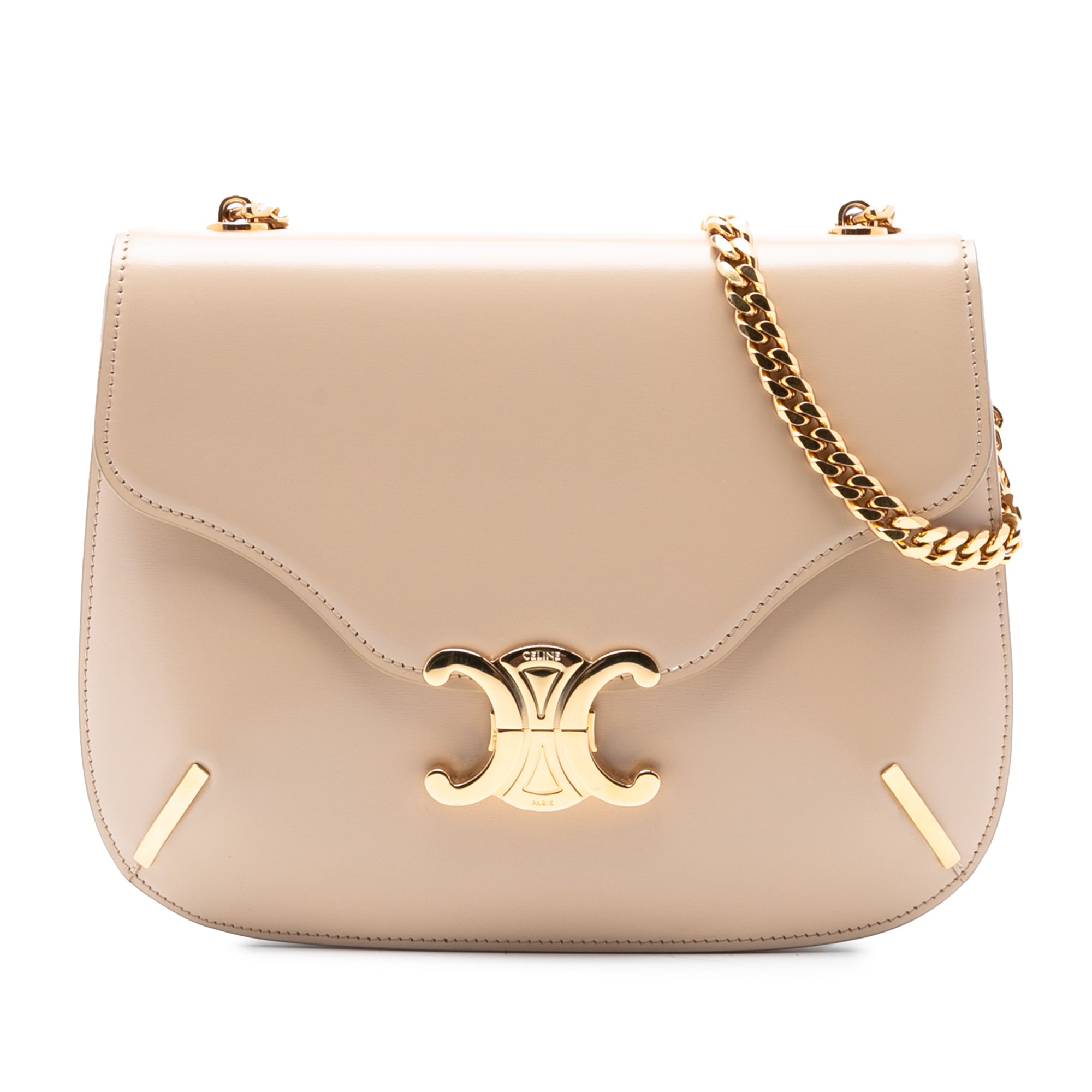 Celine Teen Shiny Calfskin Triomphe Besace Clea Chain Crossbody - image 1