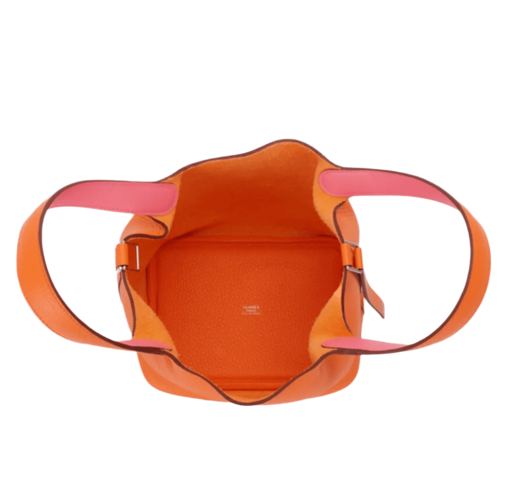 Hermès Picotin Lock 18 in Orange Minium Clemence leather with Rose Azalée Swift leather interior and palladium hardware