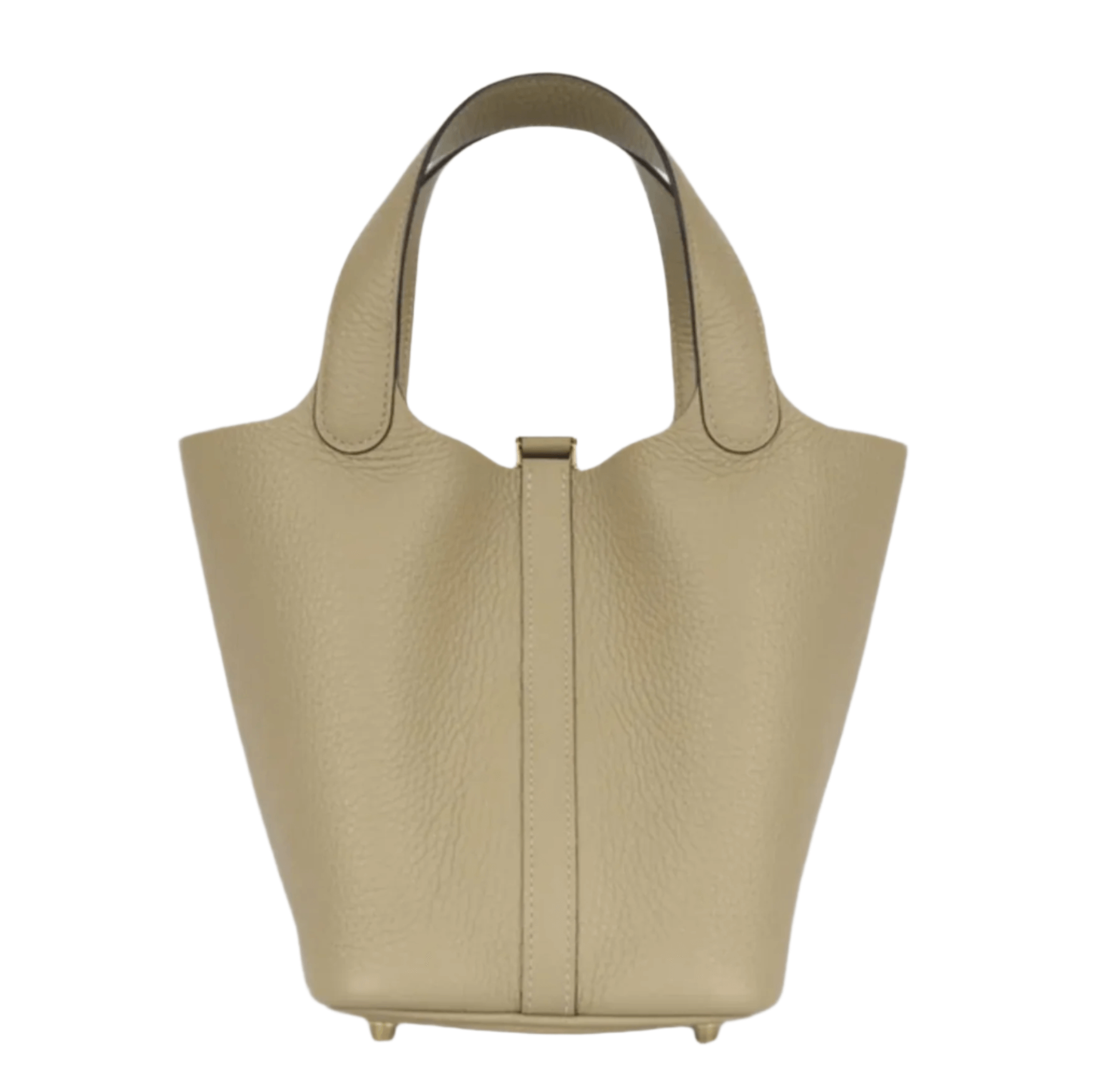 Hermès Picotin Lock 18 in Trench beige Clemence leather with gold hardware and minimalist bucket design