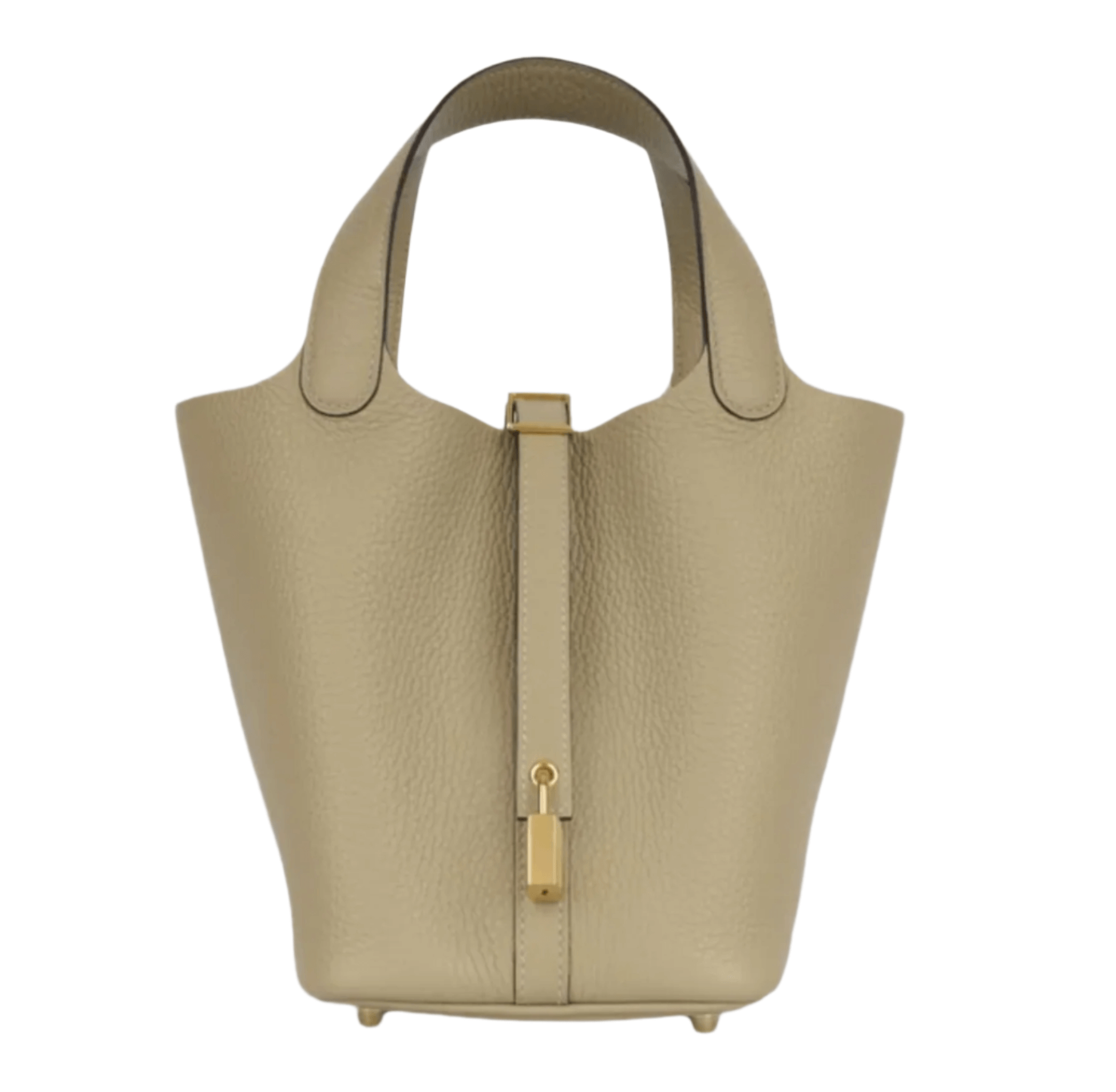 Hermès Picotin Lock 18 in Trench beige Clemence leather with gold hardware and minimalist bucket design