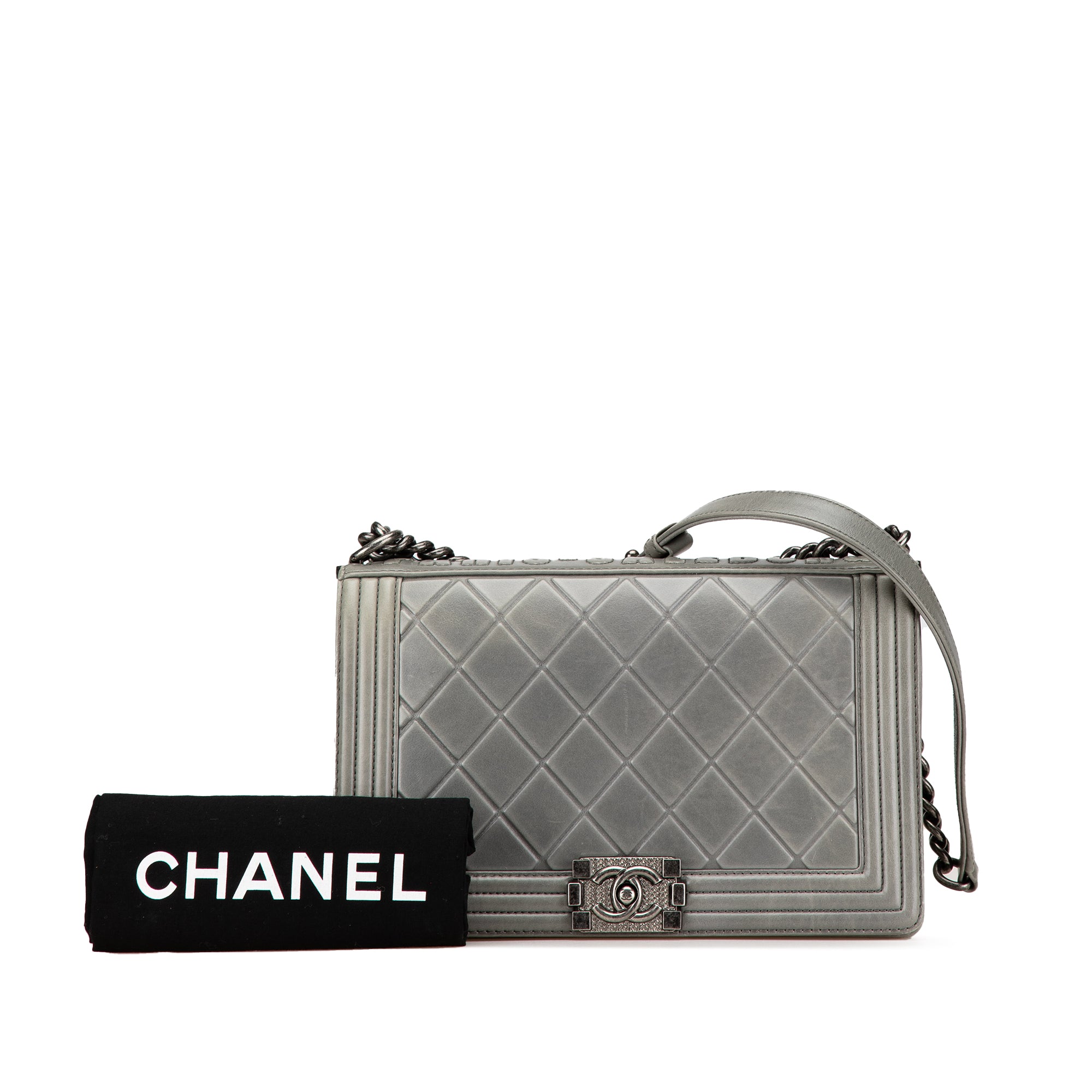 Chanel Paris Salzburg Medium Embossed Calfskin Boy Flap - image 9