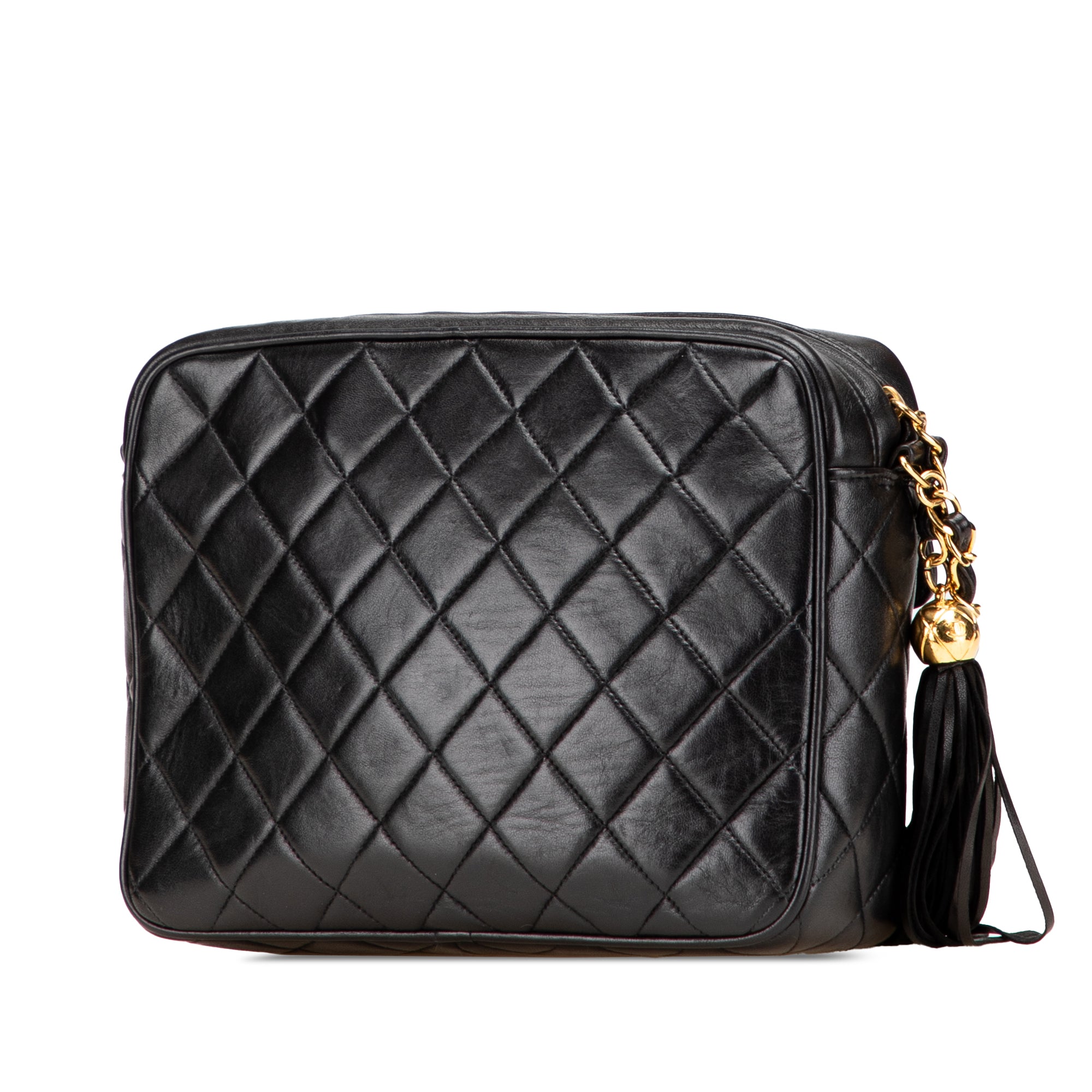 Chanel Small CC Quilted Lambskin Tassel Flap Camera Bag - image 2