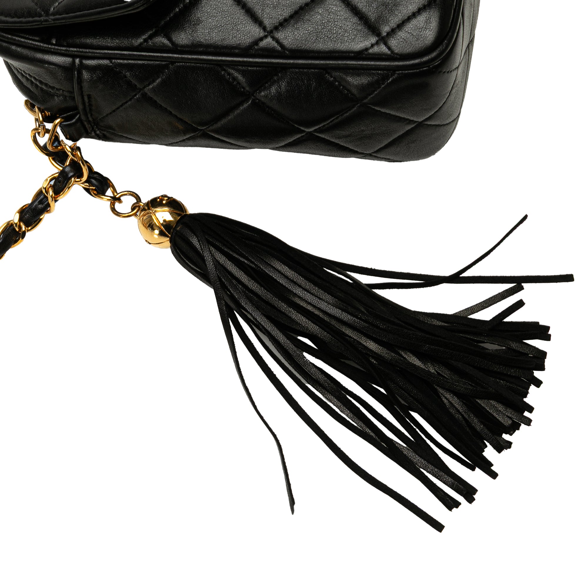 Chanel Small CC Quilted Lambskin Tassel Flap Camera Bag - image 9