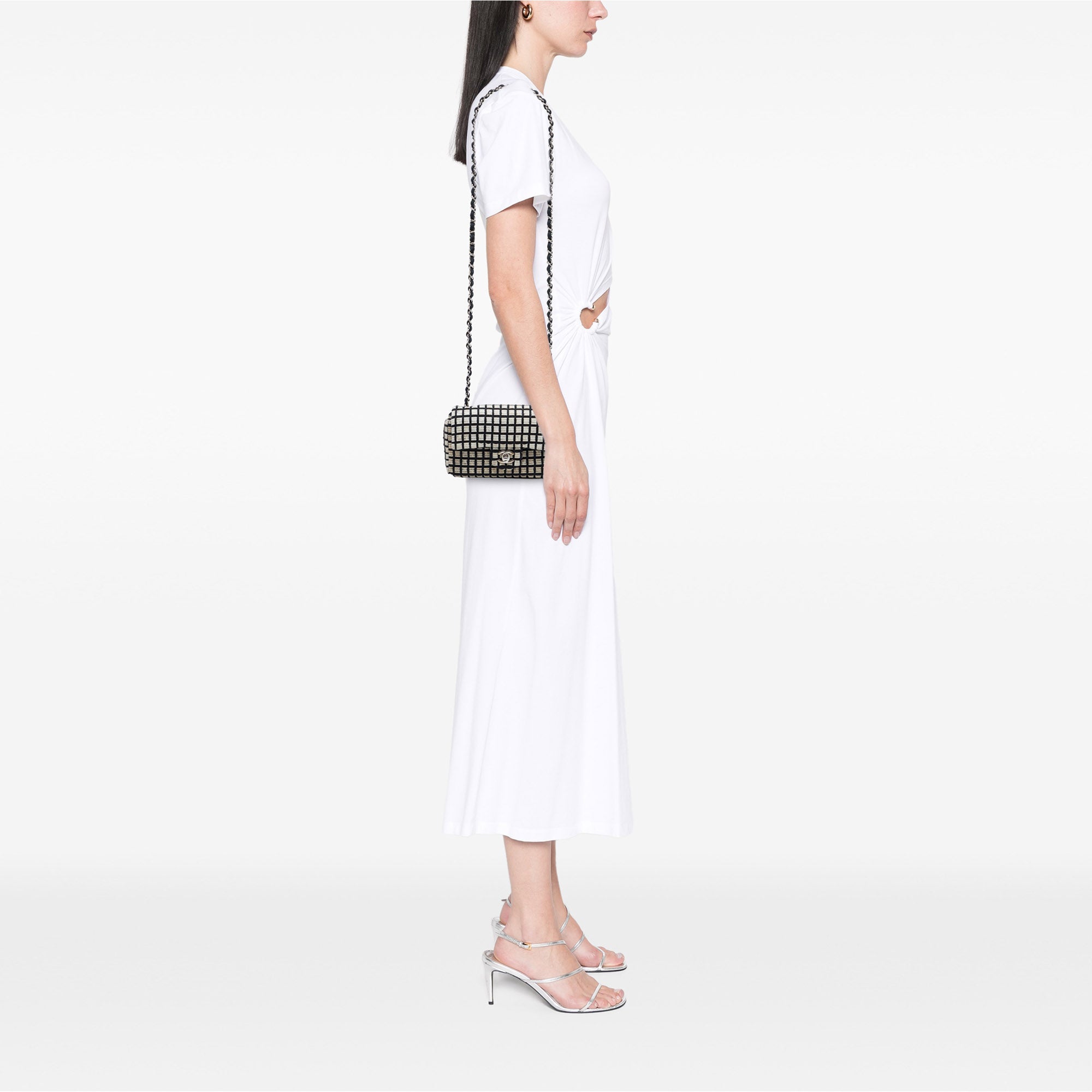 Chanel Mini Rectangular Tweed and Ribbon Logo Single Flap - image 6