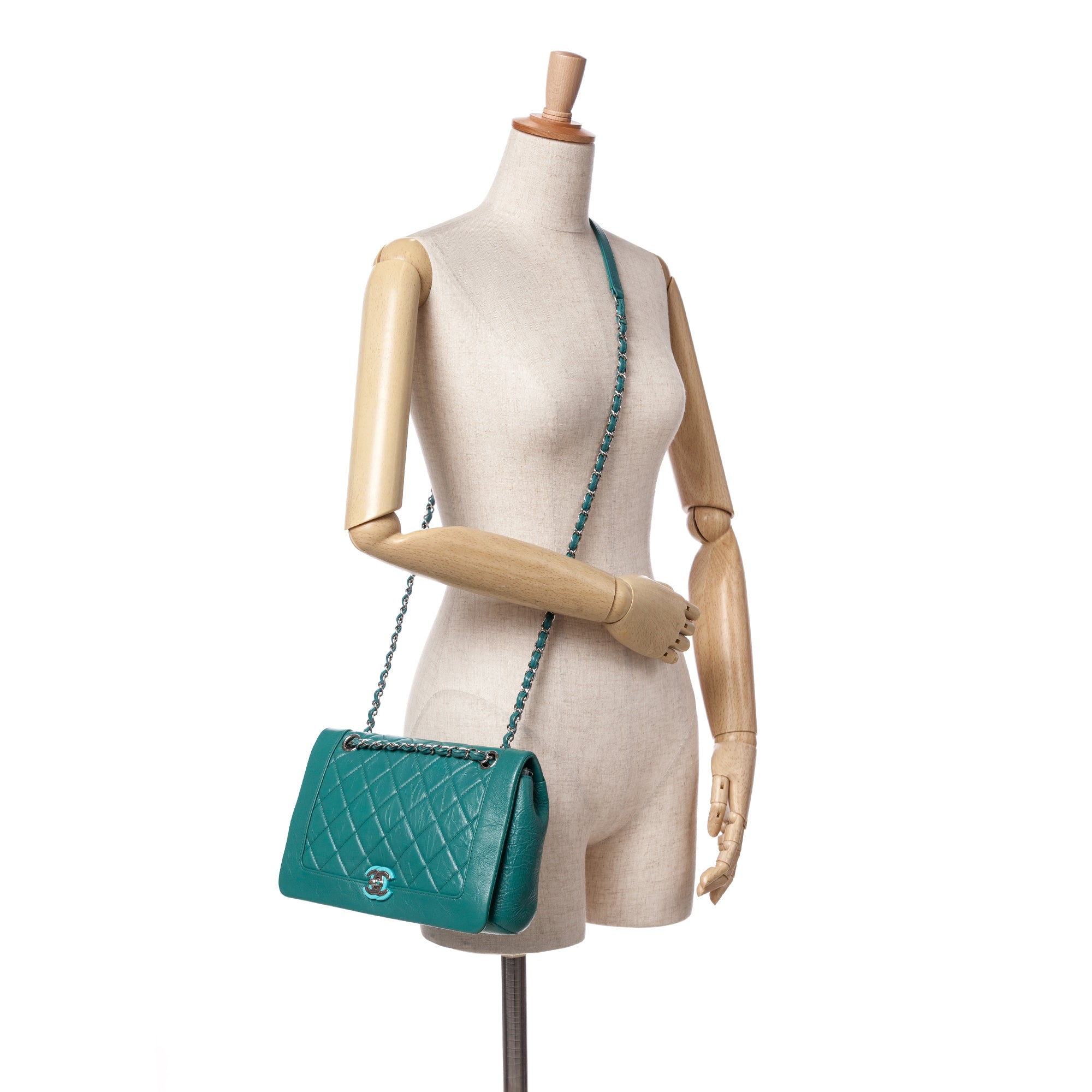 Chanel Medium Crumpled Calfskin Bi Vintage Full Flap - image 10