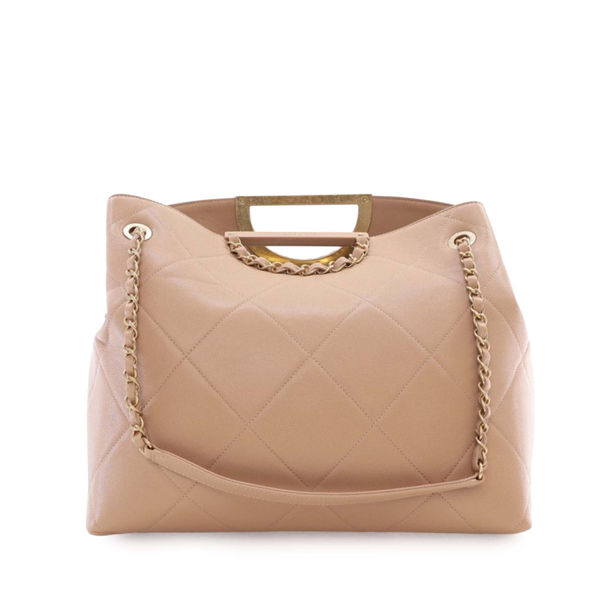 Chanel Quilted Caviar A Real Catch Shopping Tote - image 1