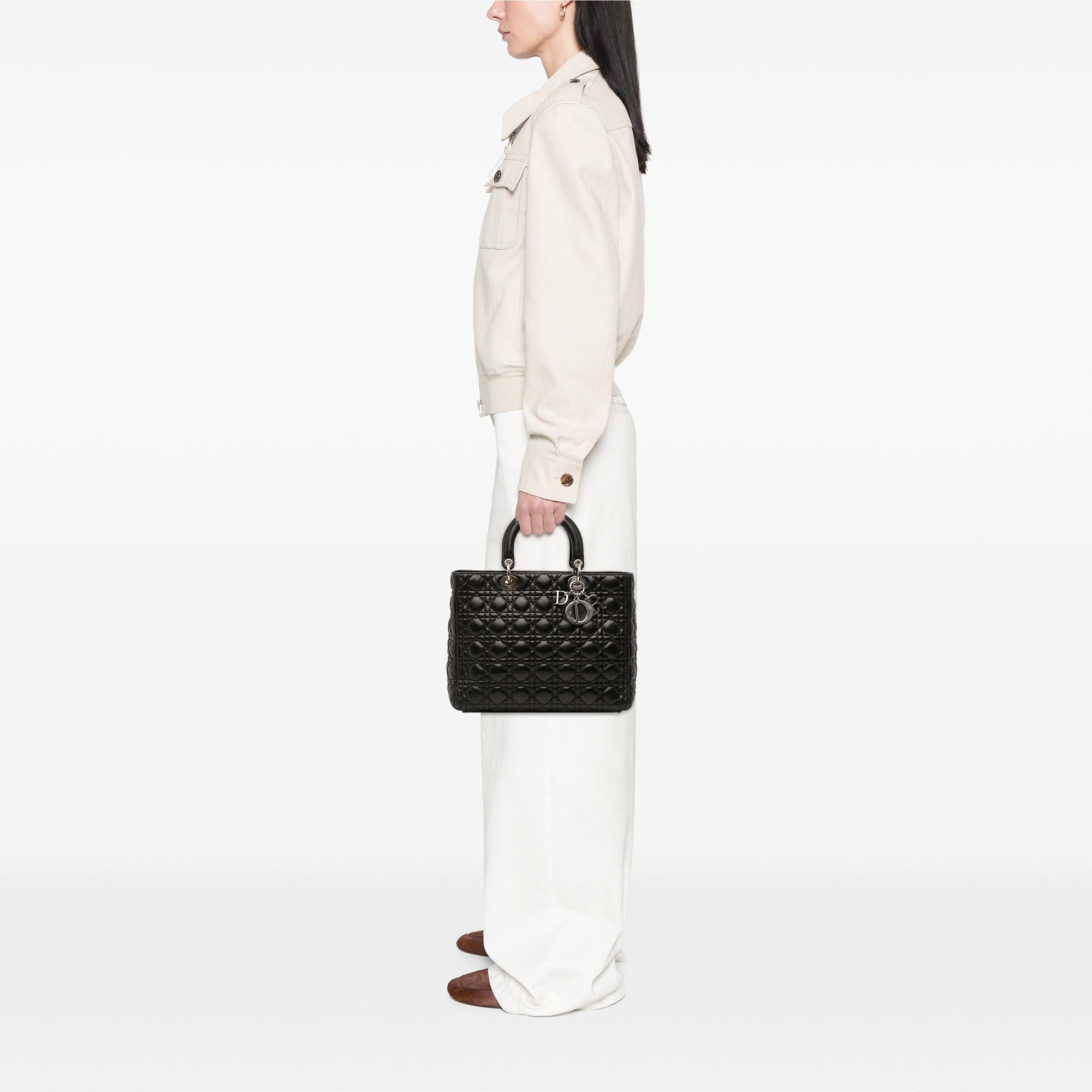 Dior Large Lambskin Cannage Lady Dior - image 11