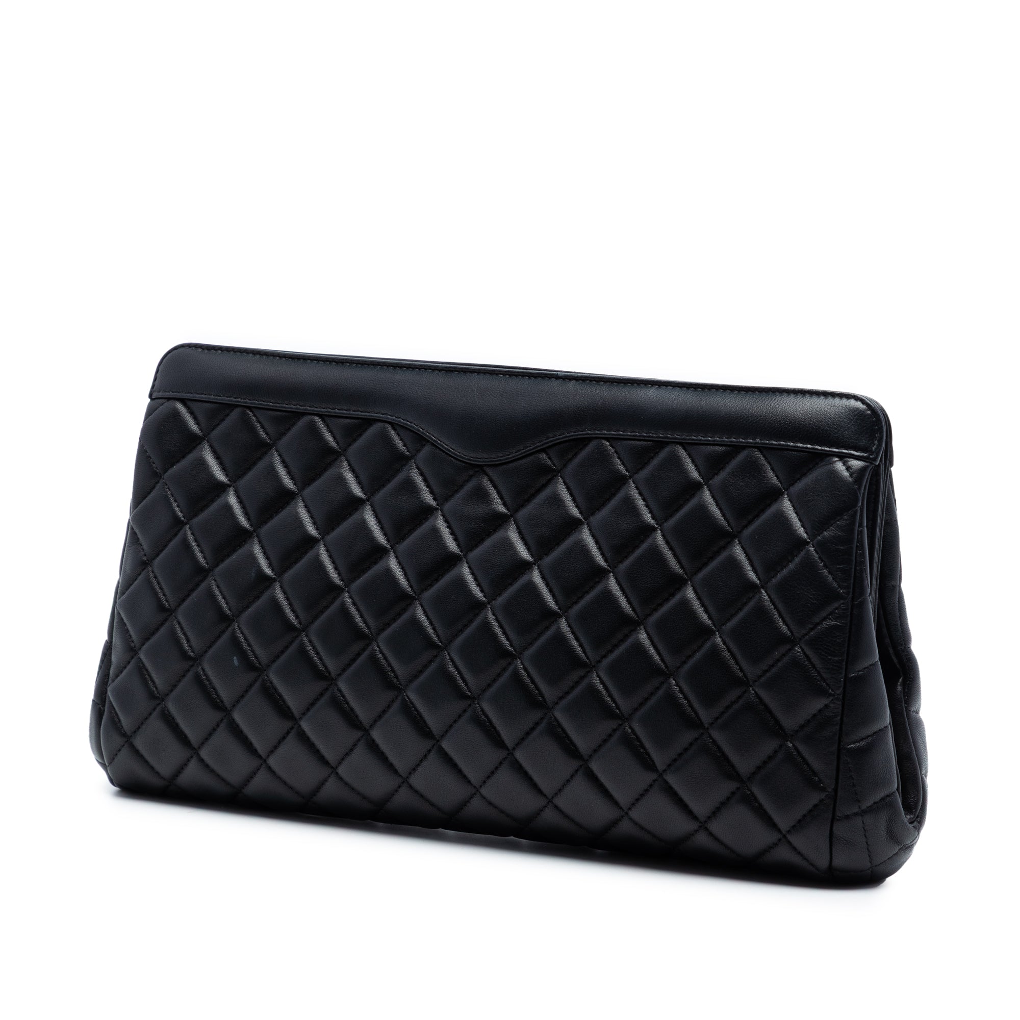 Chanel CC Quilted Lambskin Frame Clutch - image 2