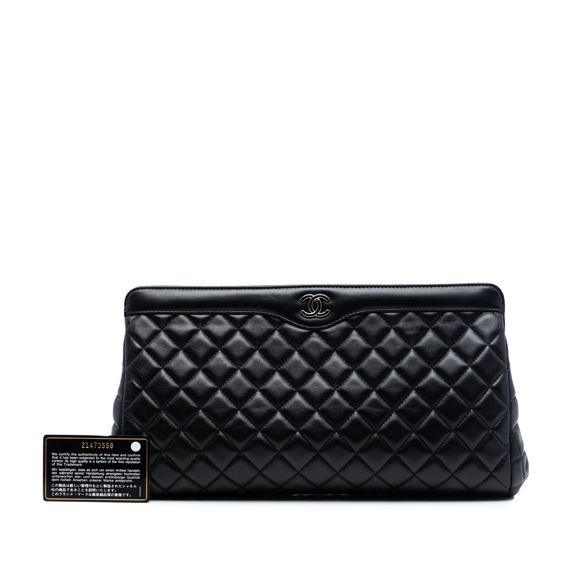 Chanel CC Quilted Lambskin Frame Clutch - image 8