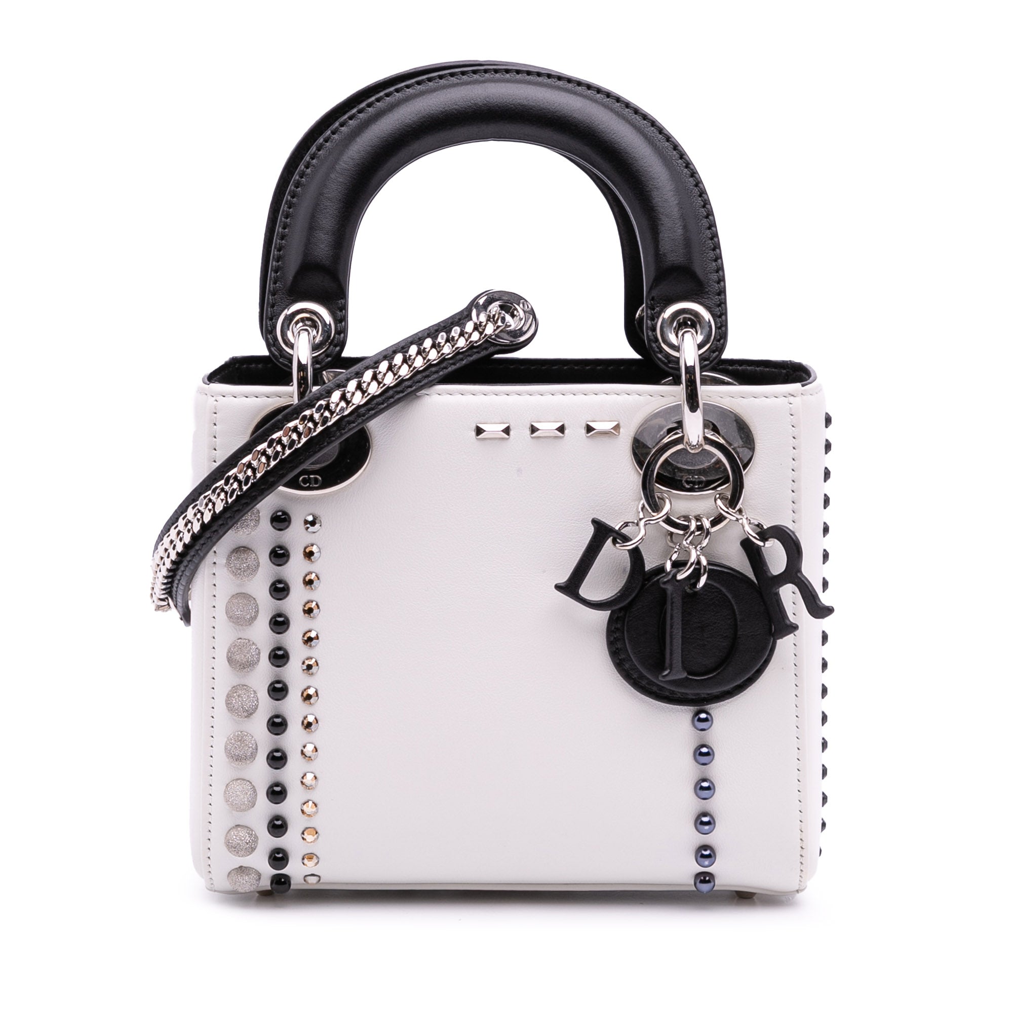 Dior Mini Lambskin Studded Crystal Pearl Lady Dior - image 1