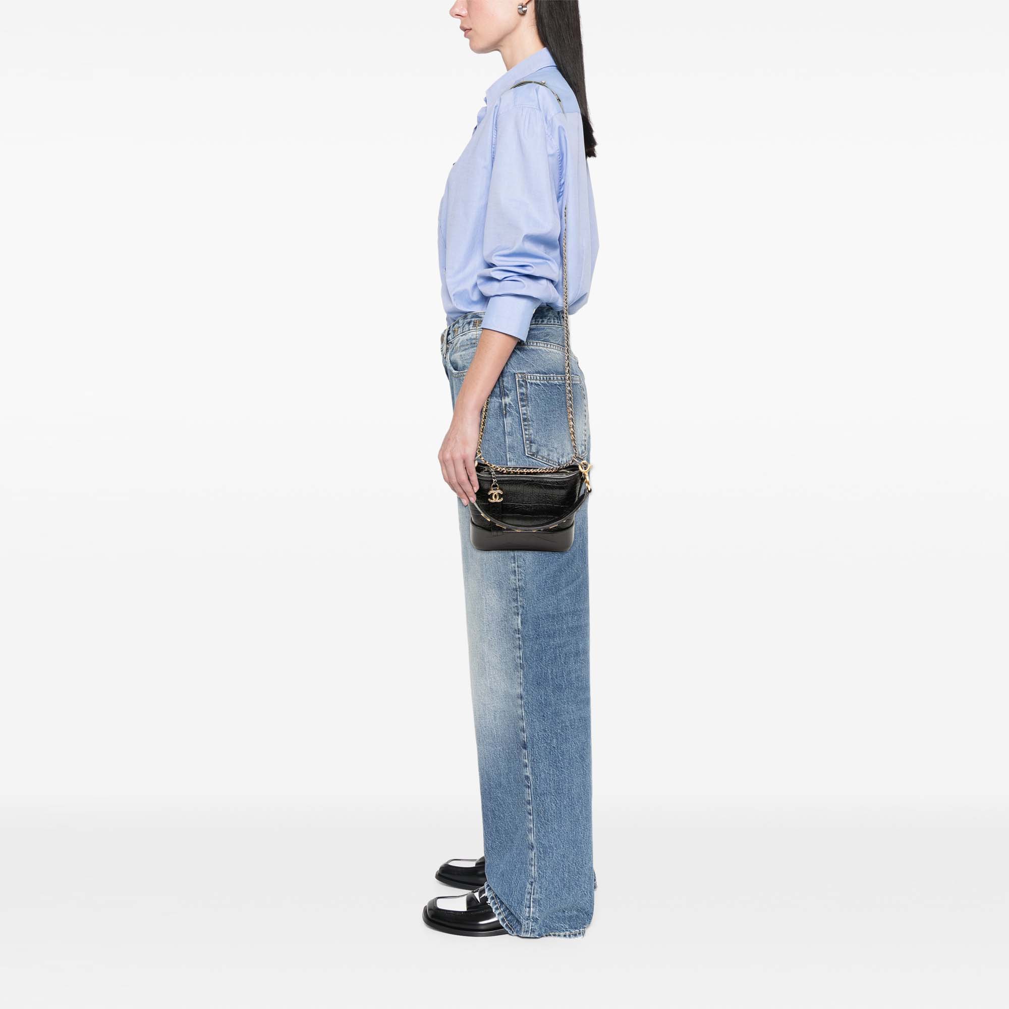 Chanel Small Croc Embossed Calfskin Gabrielle Hobo - image 7