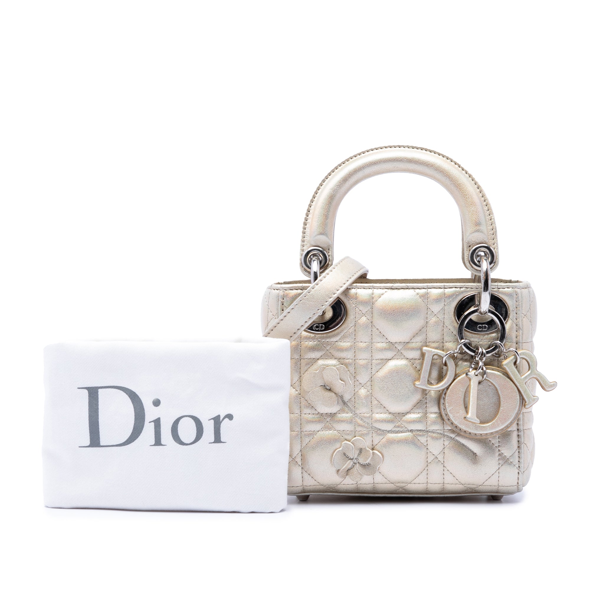 Dior Micro Metallic Crinkled Calfskin Lucky Dior Cannage Lady Dior - image 7