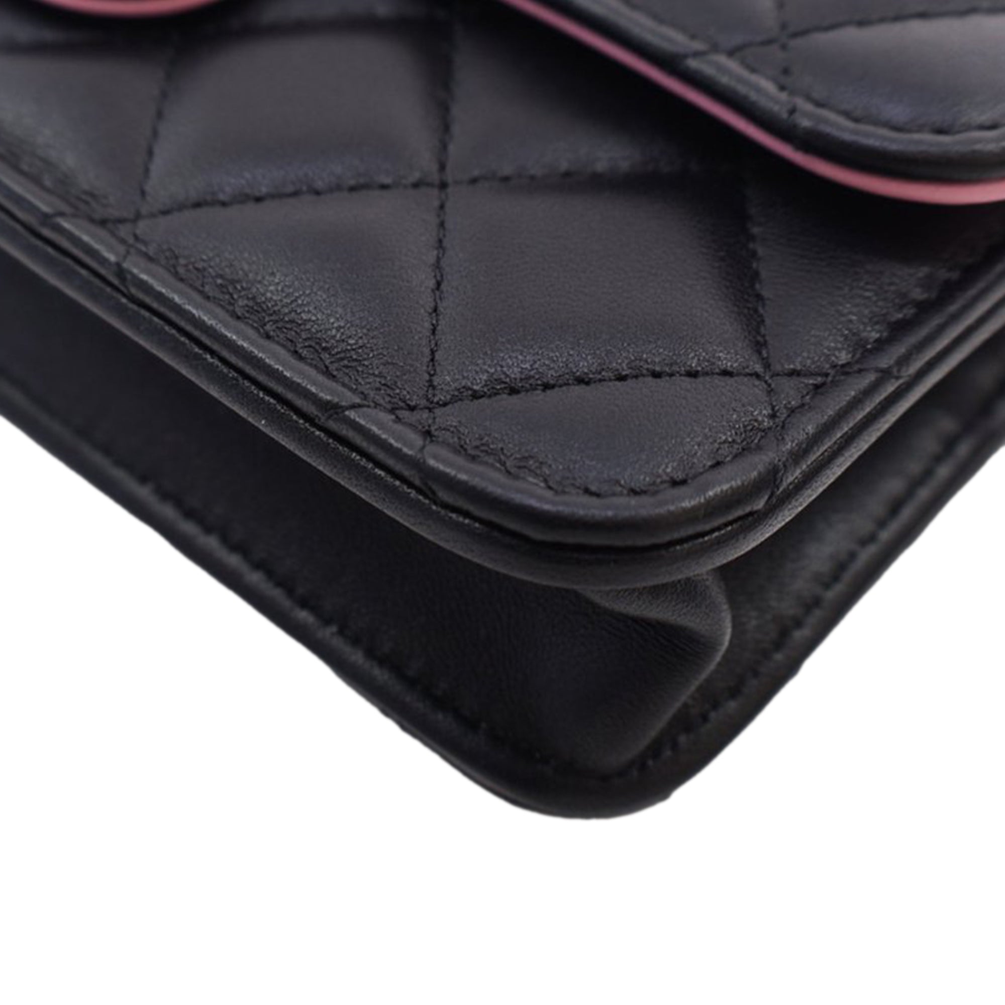 Chanel Bicolor Quilted Lambskin Top Handle Phone Holder with Chain - image 10