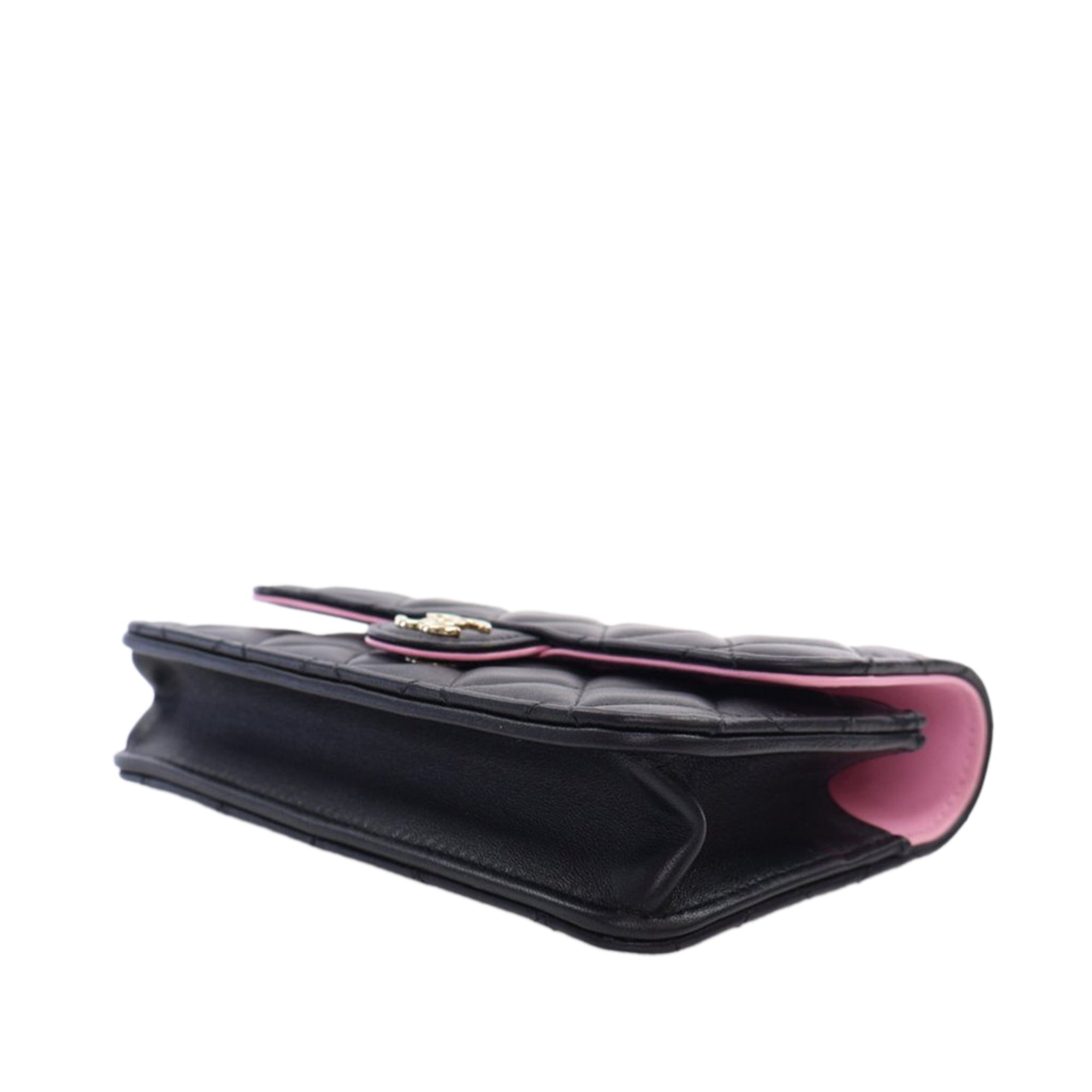 Chanel Bicolor Quilted Lambskin Top Handle Phone Holder with Chain - image 12