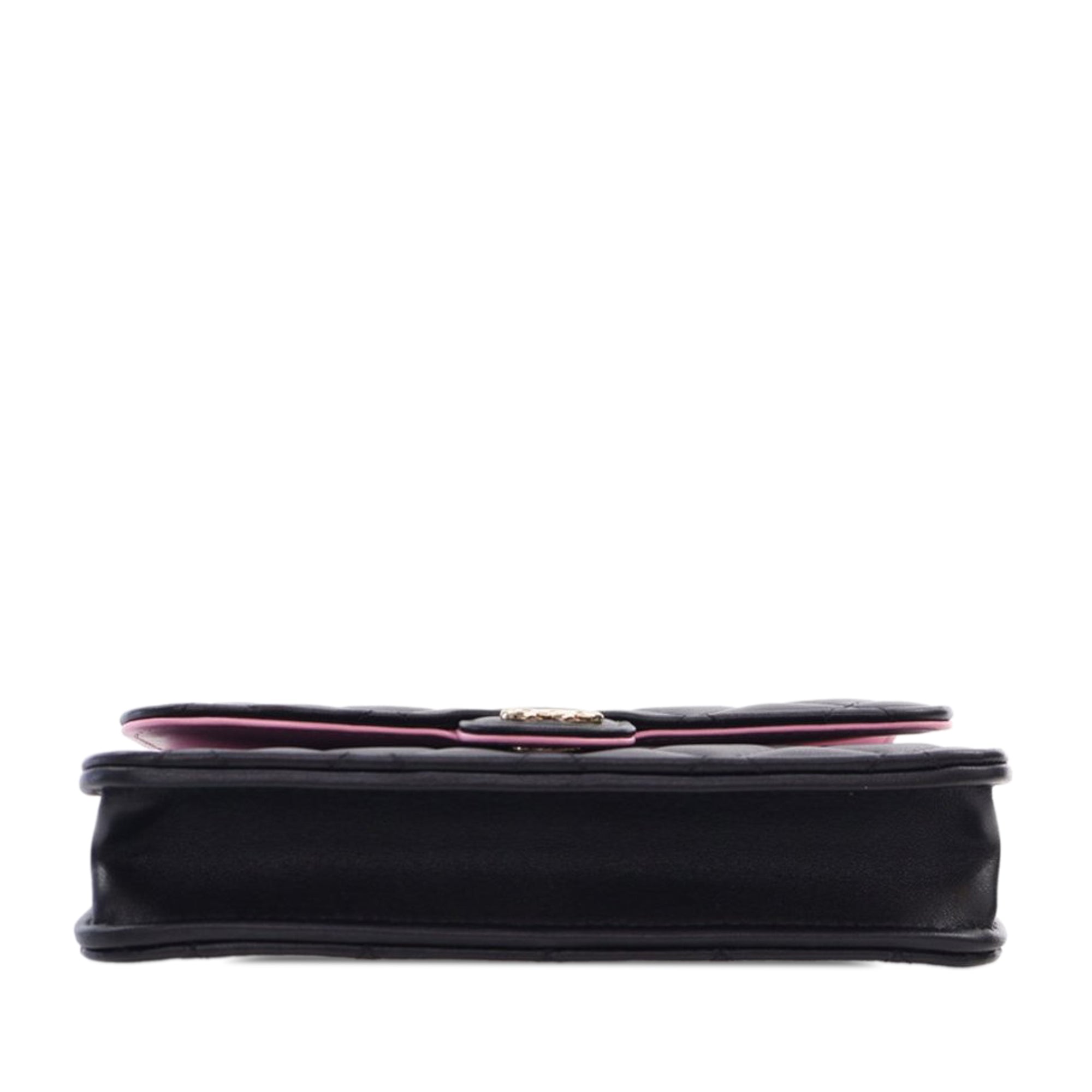 Chanel Bicolor Quilted Lambskin Top Handle Phone Holder with Chain - image 4