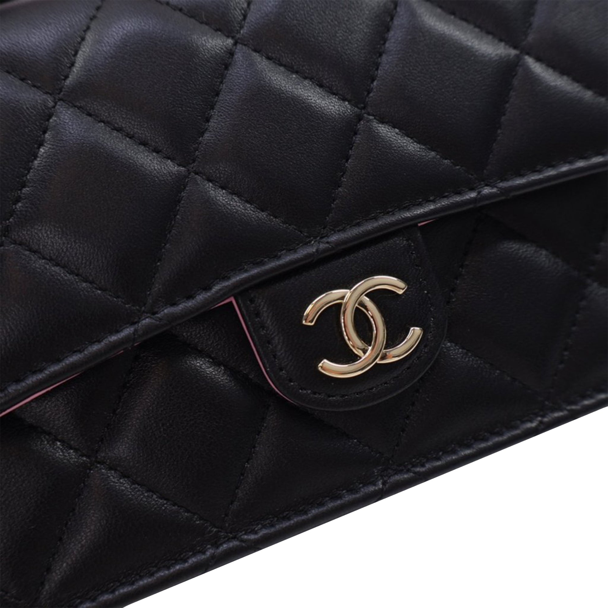 Chanel Bicolor Quilted Lambskin Top Handle Phone Holder with Chain - image 6