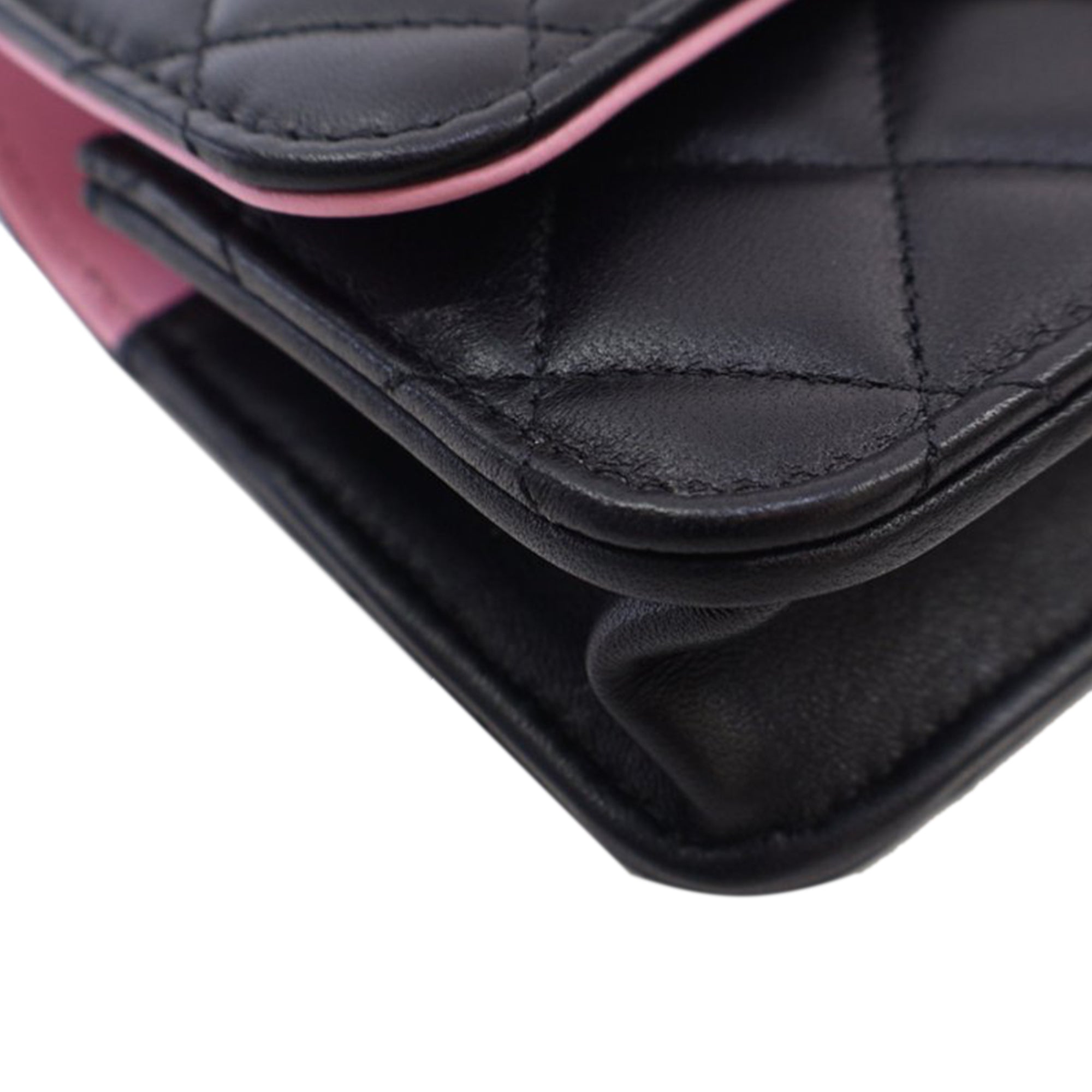 Chanel Bicolor Quilted Lambskin Top Handle Phone Holder with Chain - image 9