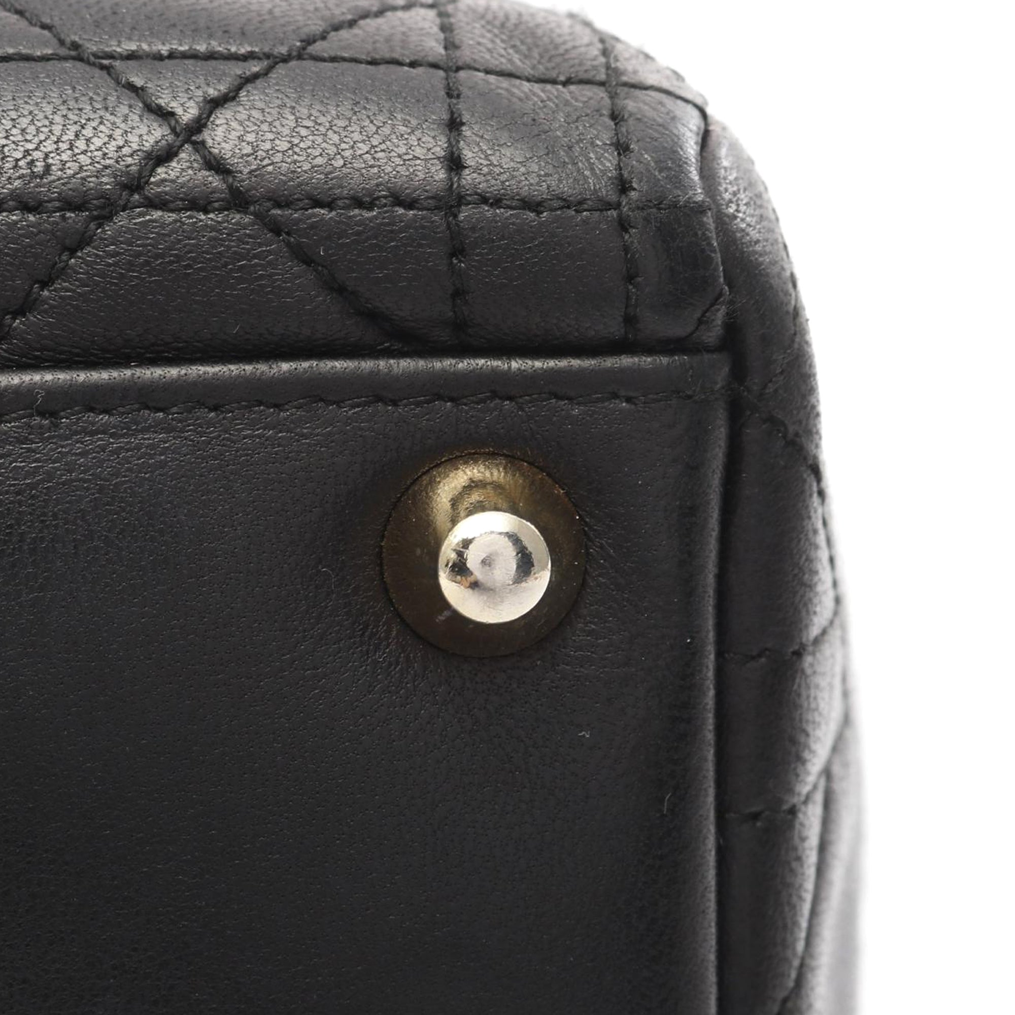 Dior Dior Ladies Christian Dior Large Cannage Handbag leather Black Used Women - image 10