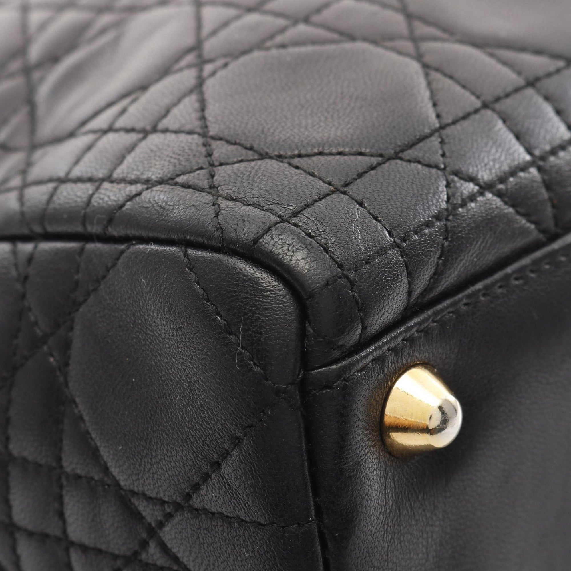Dior Dior Ladies Christian Dior Large Cannage Handbag leather Black Used Women - image 11