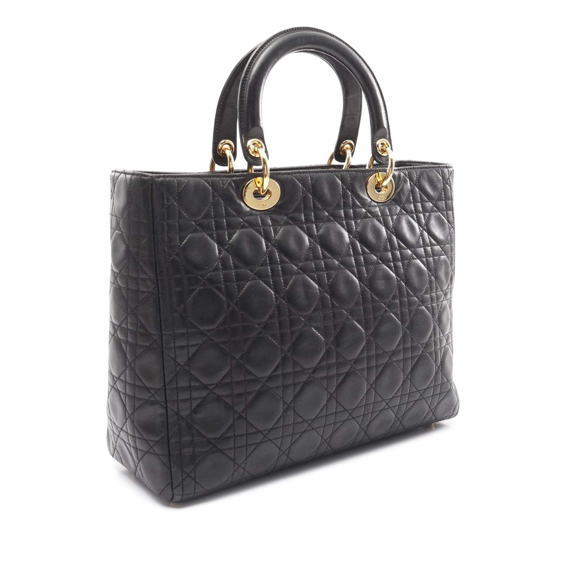 Dior Dior Ladies Christian Dior Large Cannage Handbag leather Black Used Women - image 2
